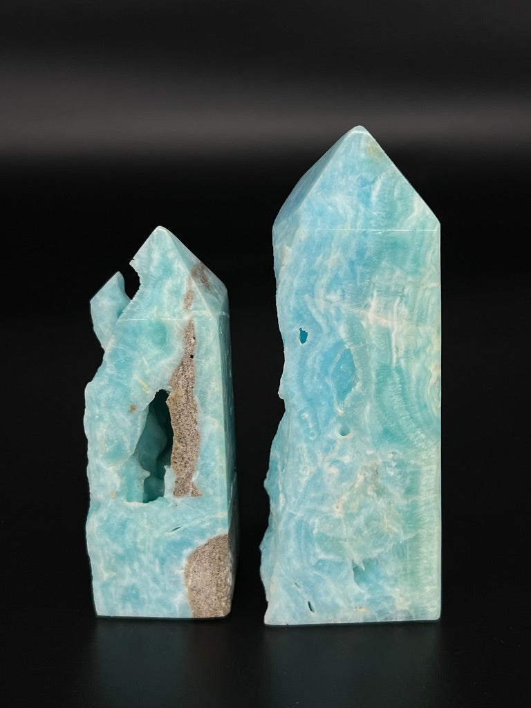 Blue Aragonite Specimen Tower