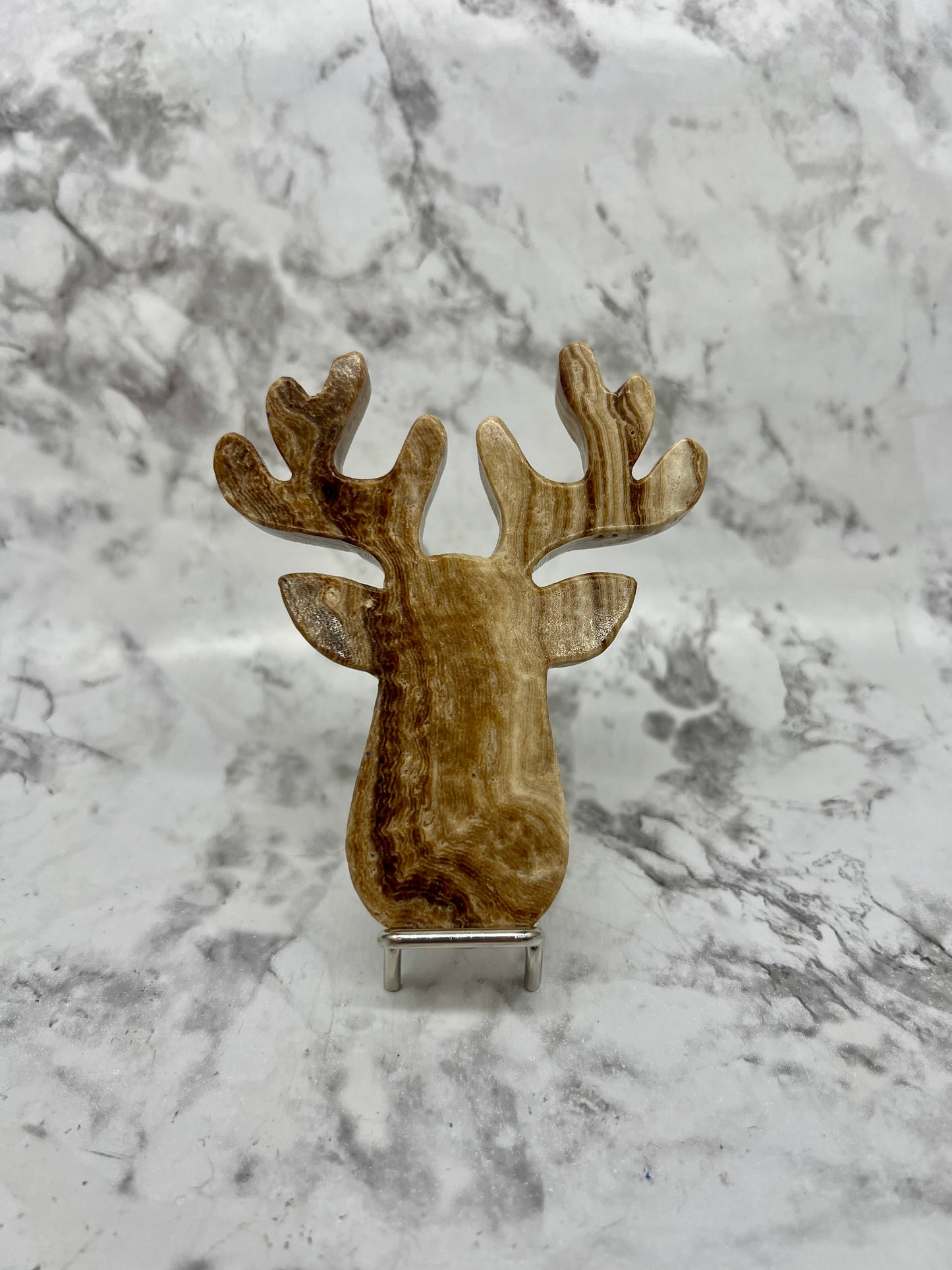 Chocolate Calcite Moose Carving