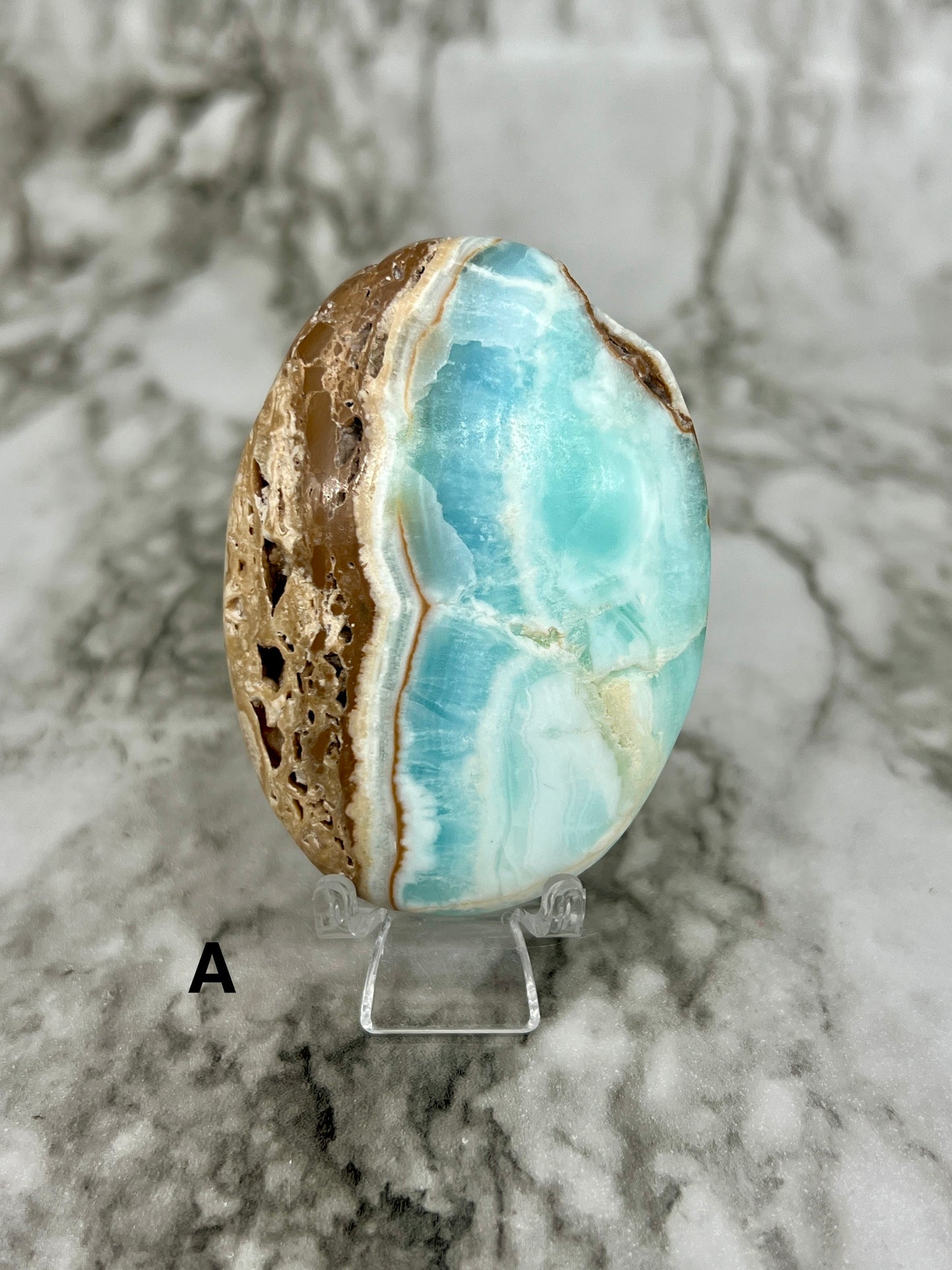 Blue Caribbean Calcite Palm Stone