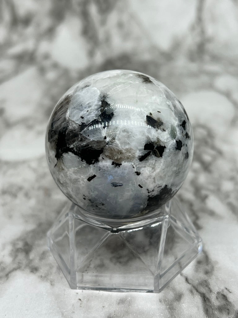 Rainbow / Blue Flash Moonstone Sphere