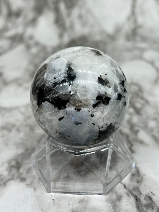 Rainbow / Blue Flash Moonstone Sphere