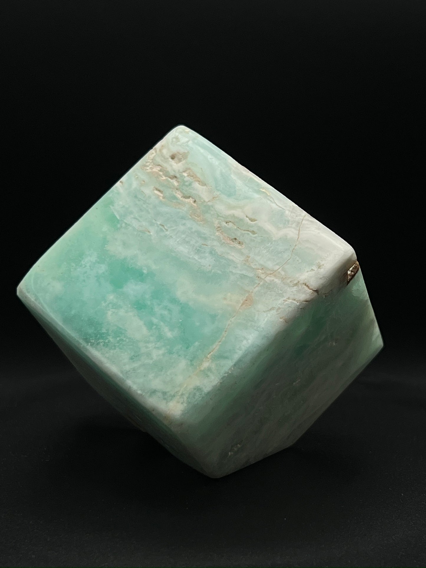 Blue Aragonite Cube Carving