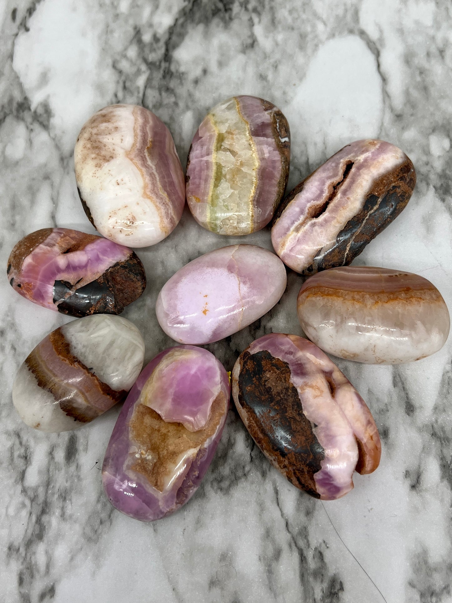 Pink Aragonite Palm Stone ✨ Rare find ✨