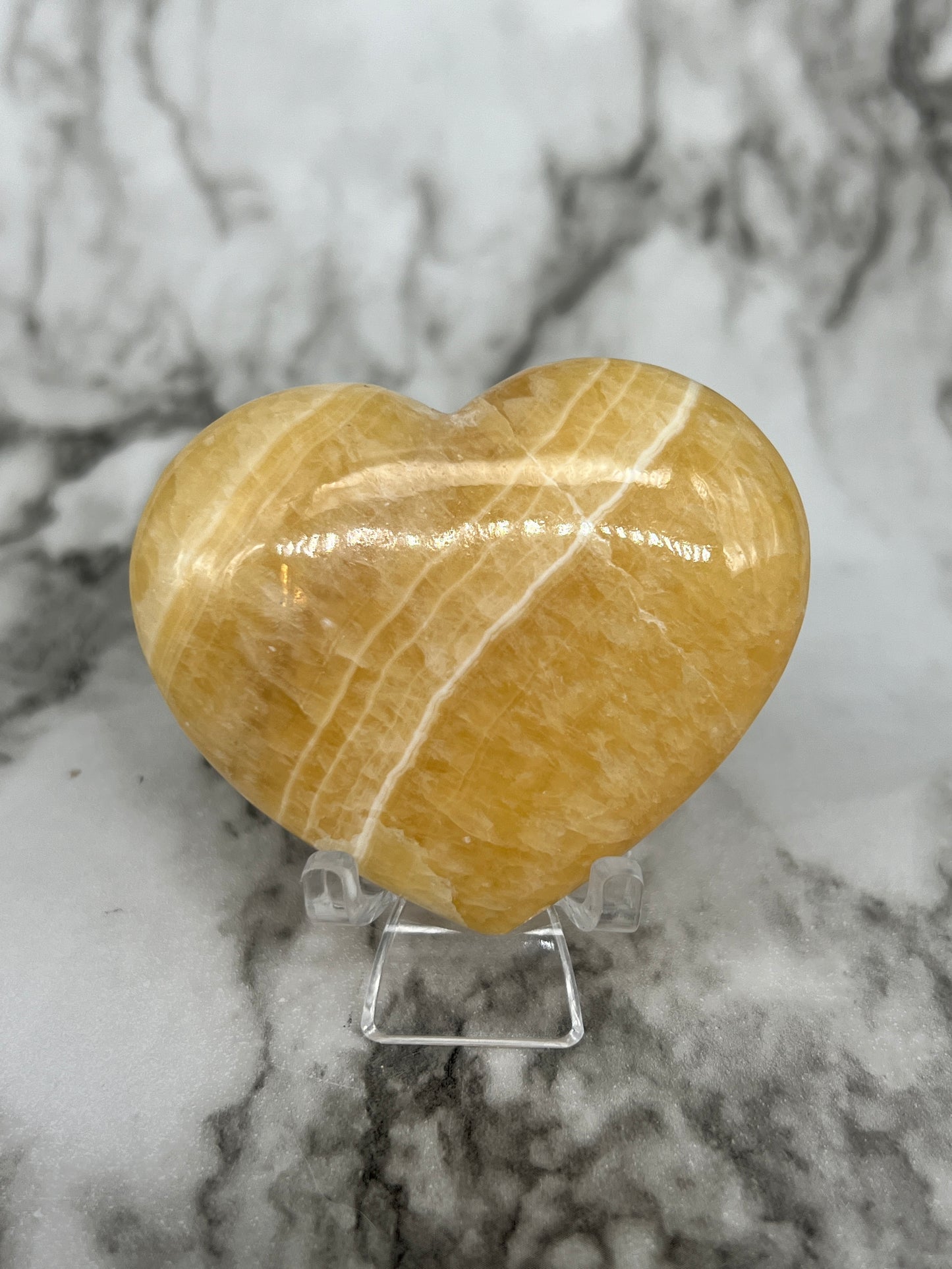 Orange Calcite Heart