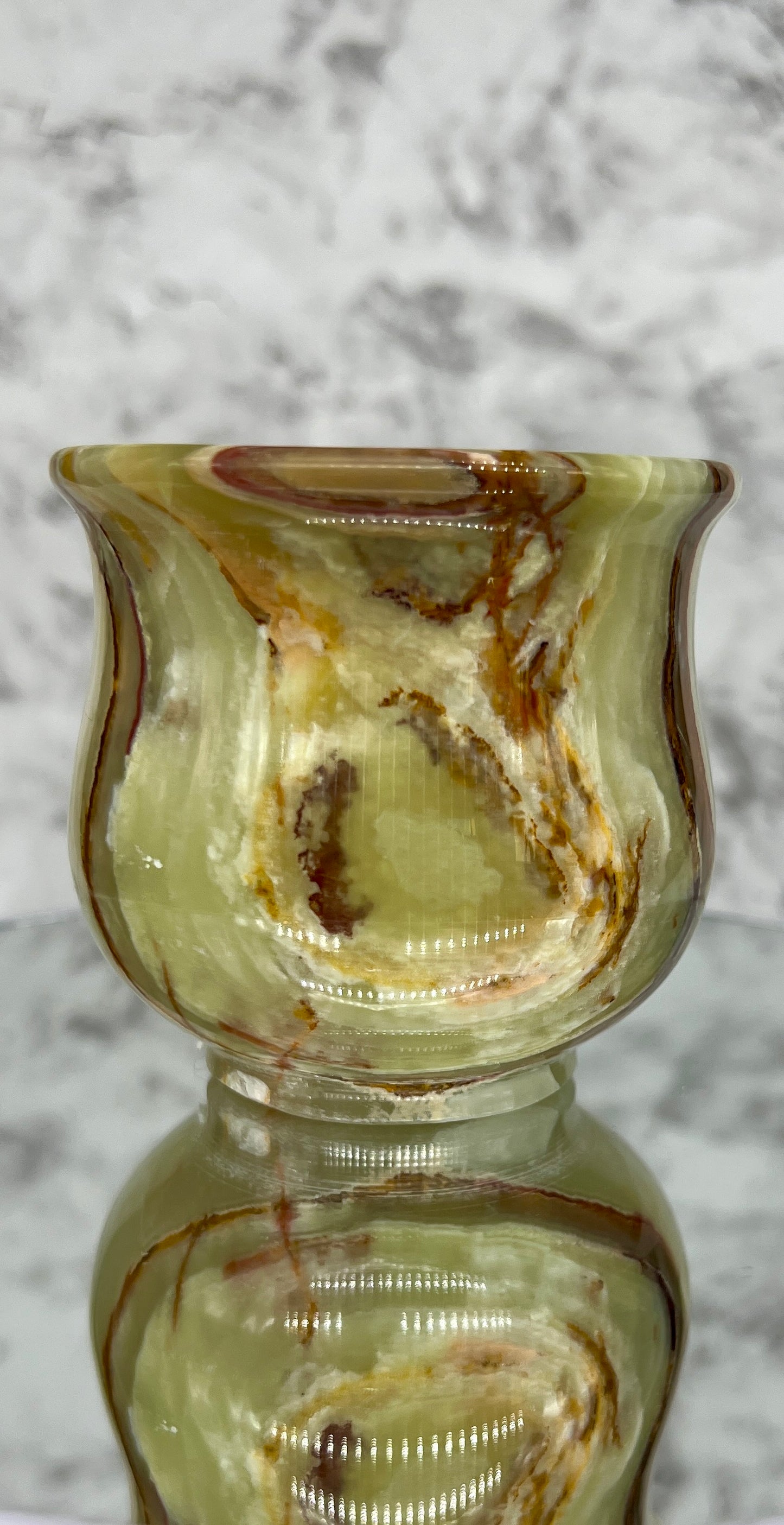 Green Onyx Cup/Pot Carving