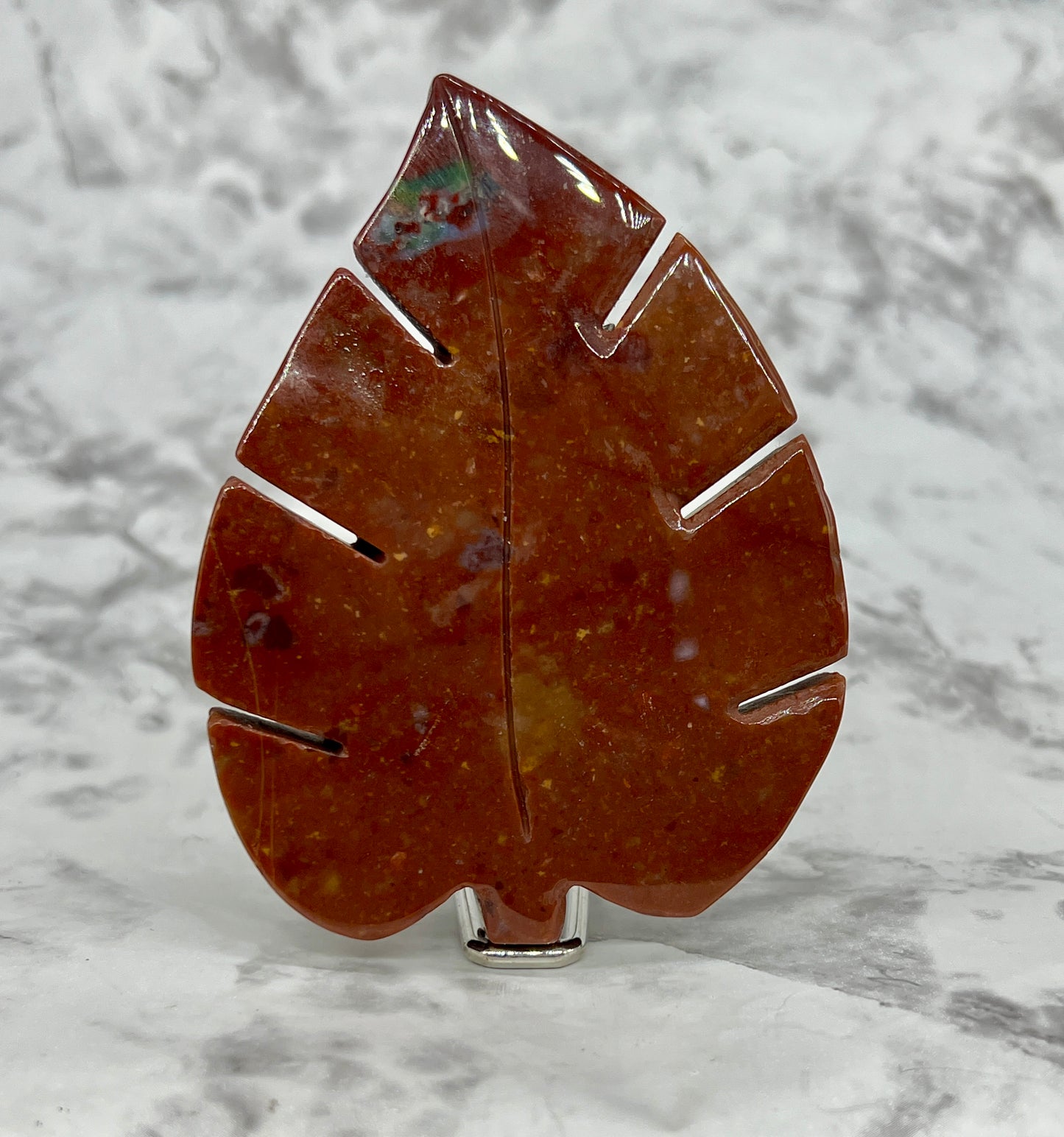 Ocean Jasper Leaf Carving