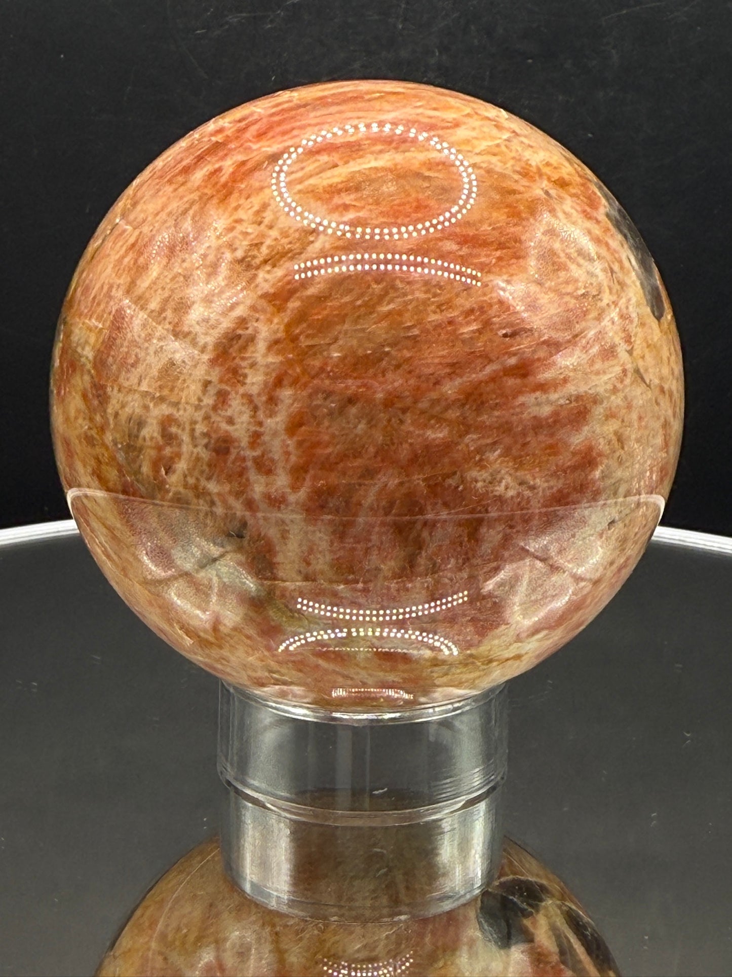 Orange Moonstone and Smokey Quartz Sphere