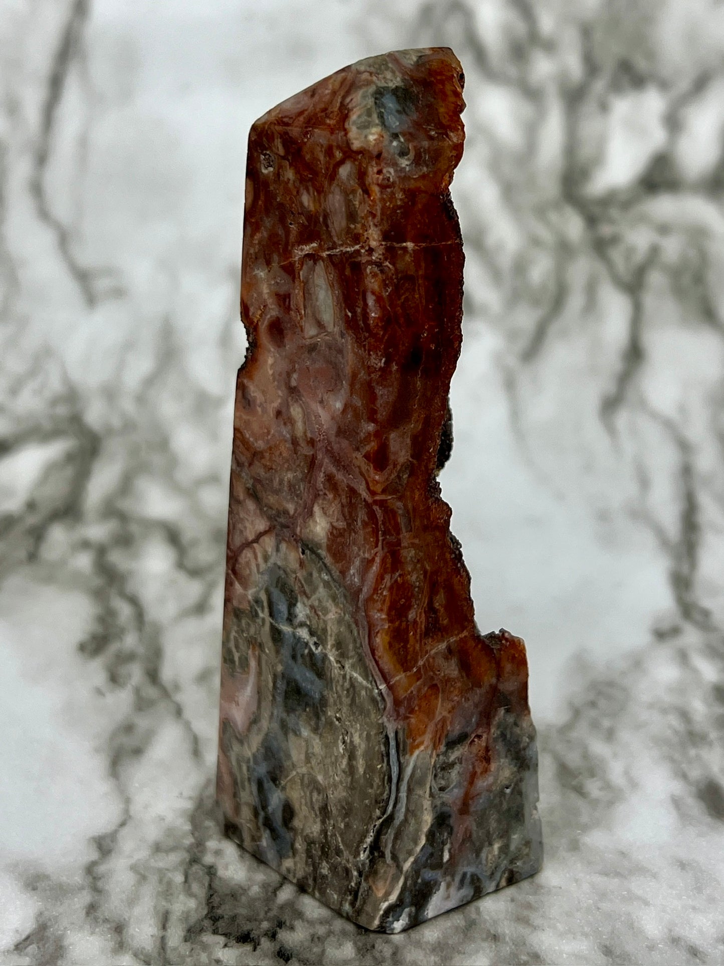 Red Druzy Sphalerite & Quartz Tower