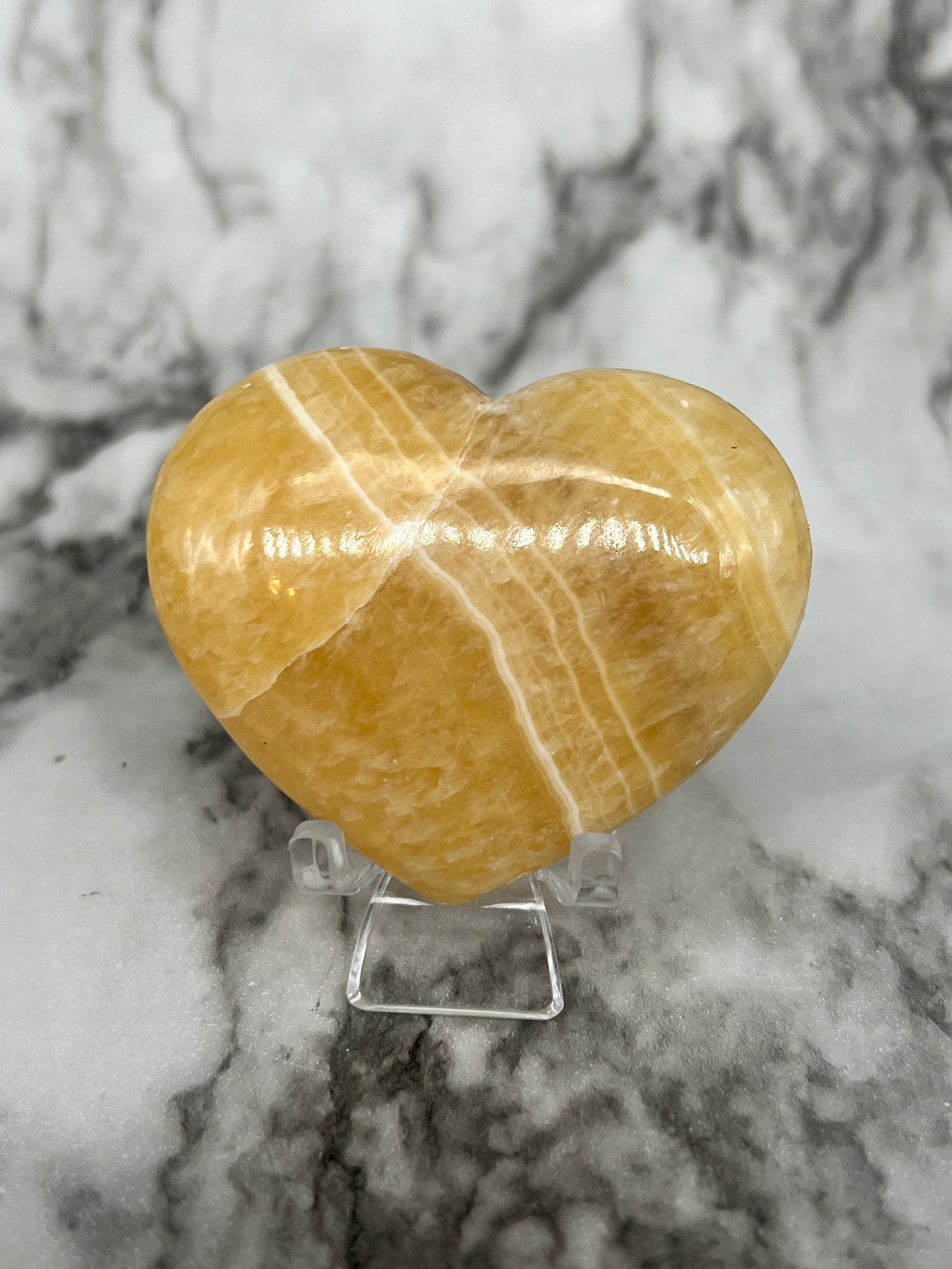 Orange Calcite Heart