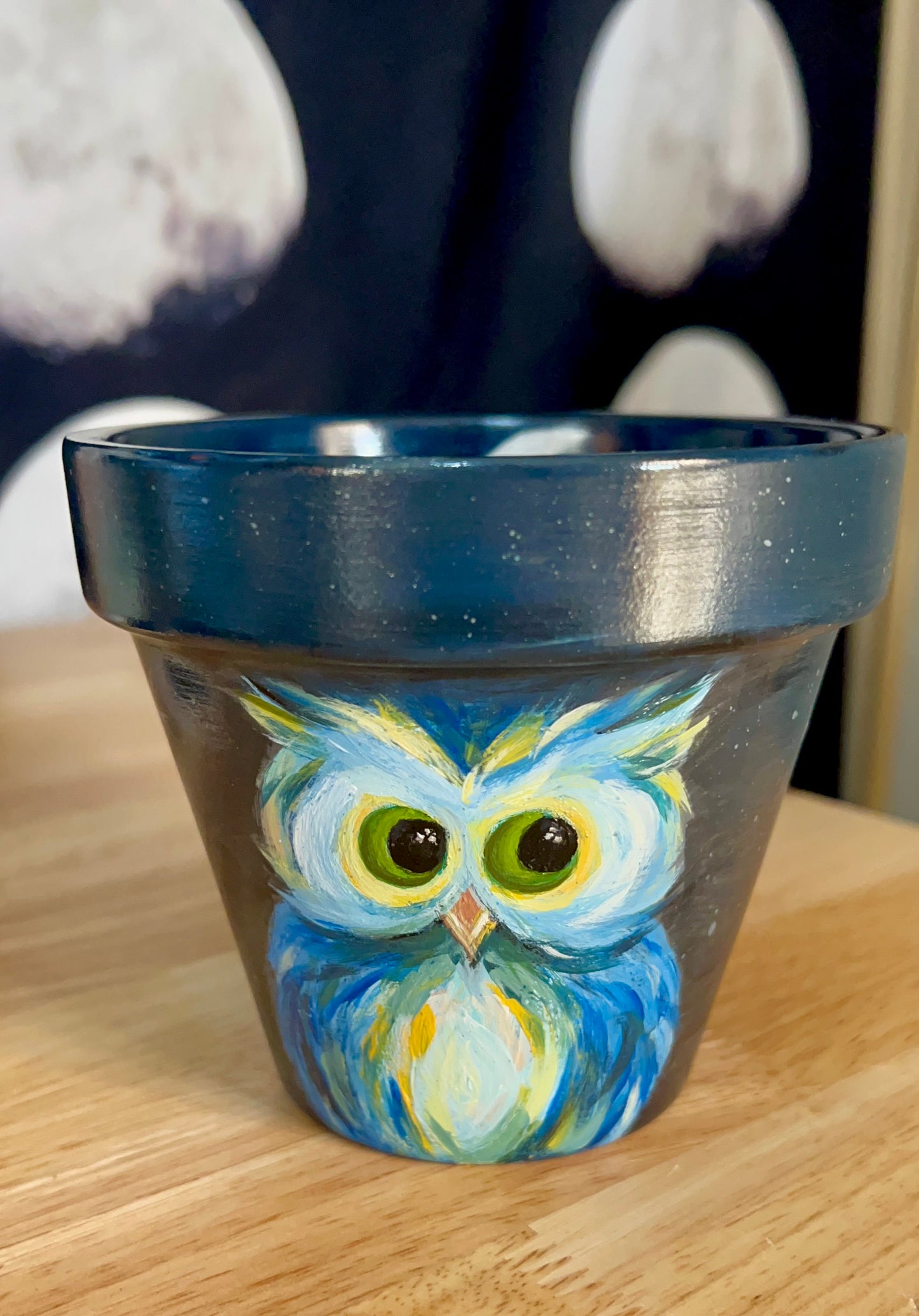 Owl Hand-painted Pot