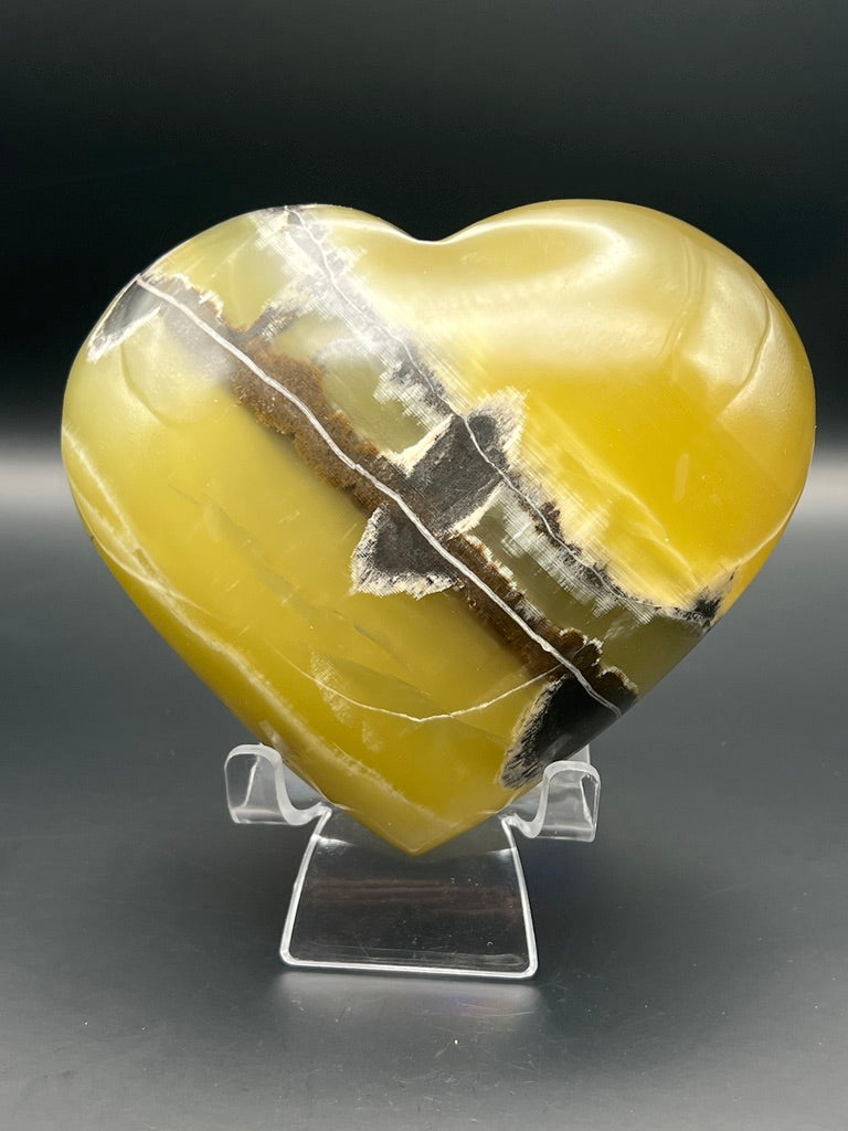 Lemon Calcite Heart