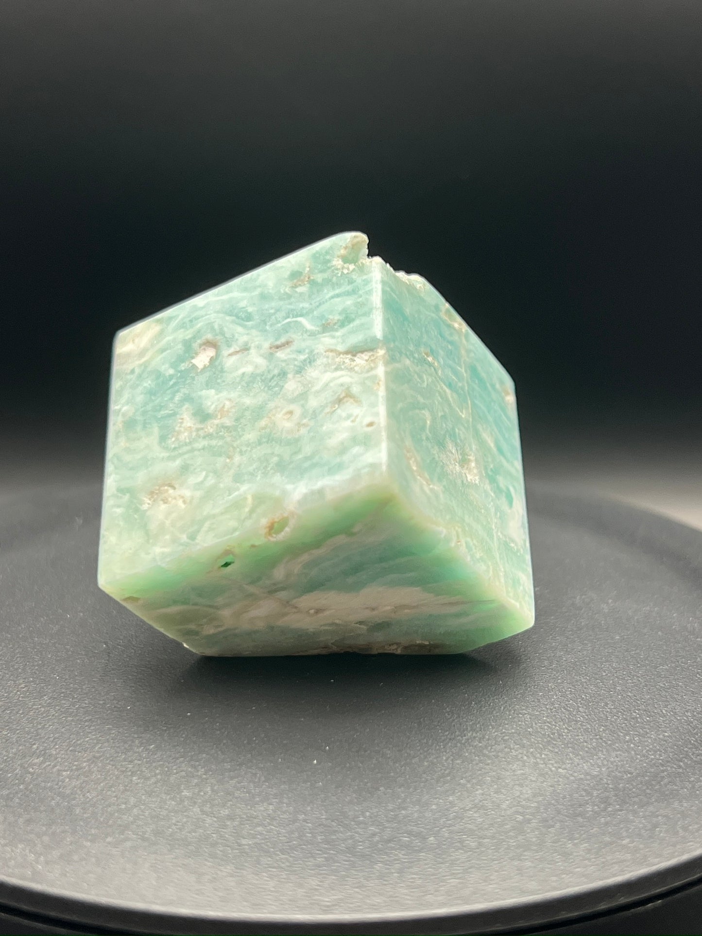 Blue Aragonite Cube Carving