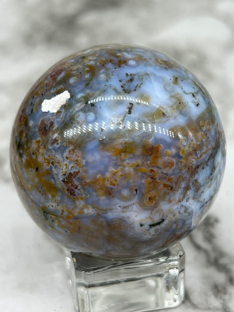 Orbicular Ocean Jasper Sphere
