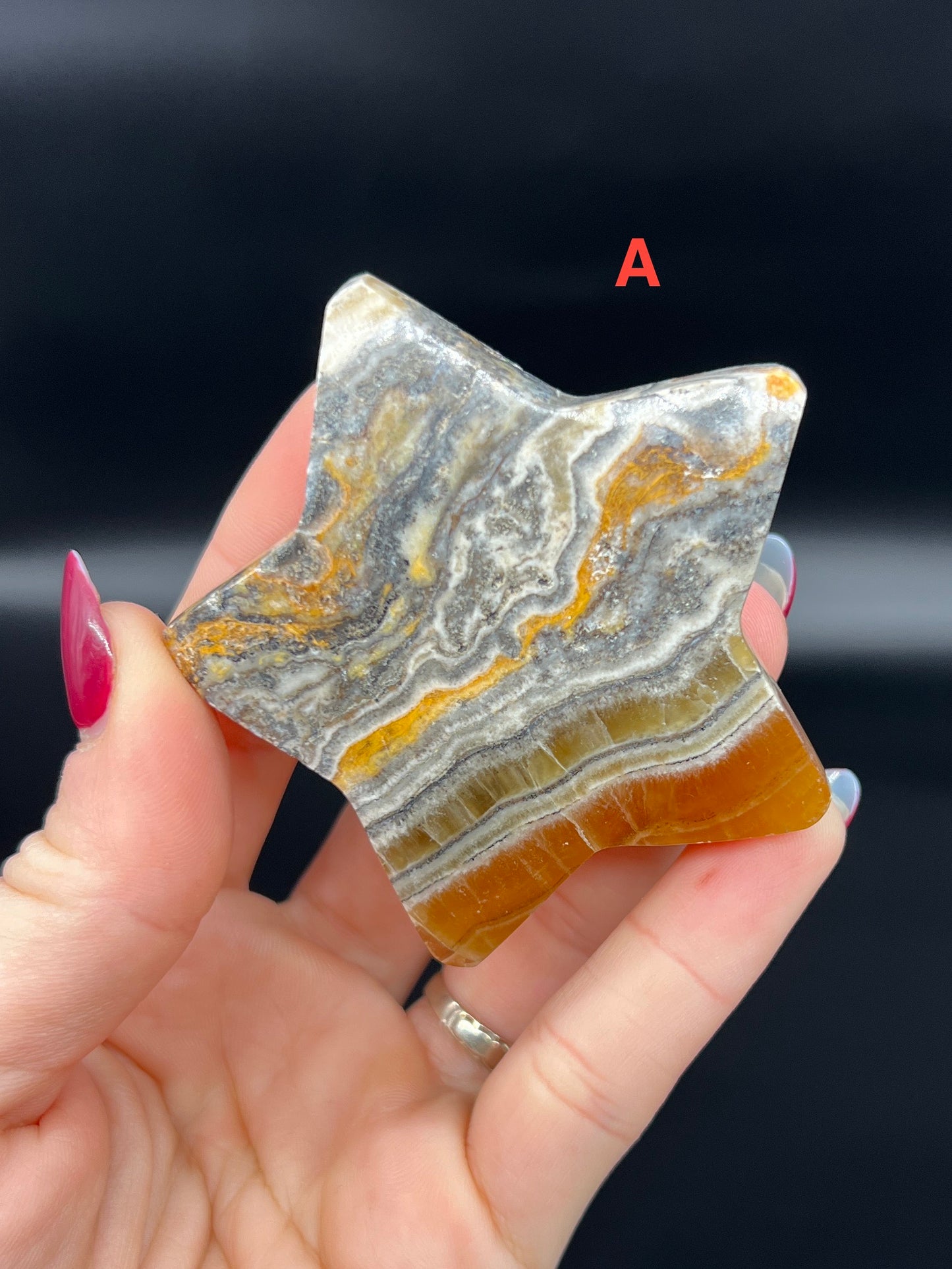 Bumblebee Calcite Star Carving