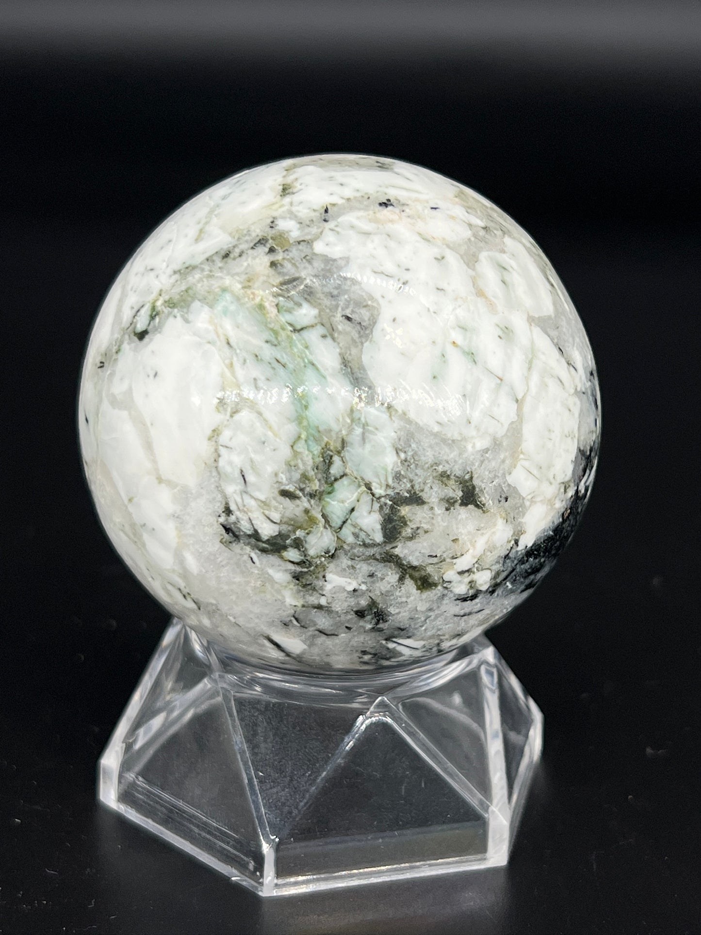 Black Tourmaline with Albite Sphere