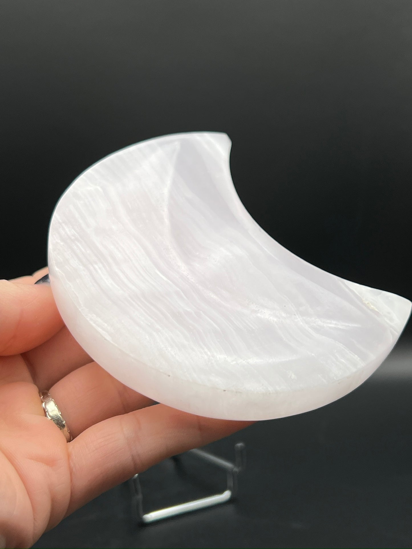 UV-Reactive Pink Mangano Moon Bowl / Carving