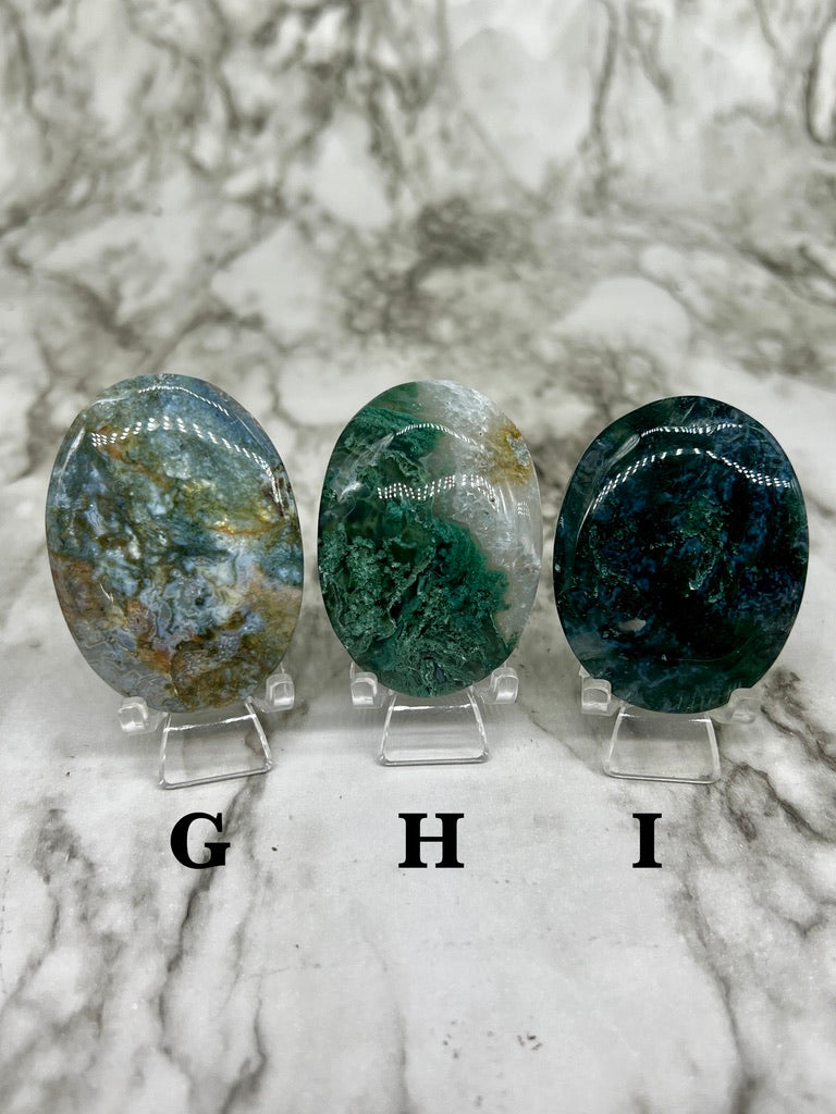 Moss Agate Palm Stone