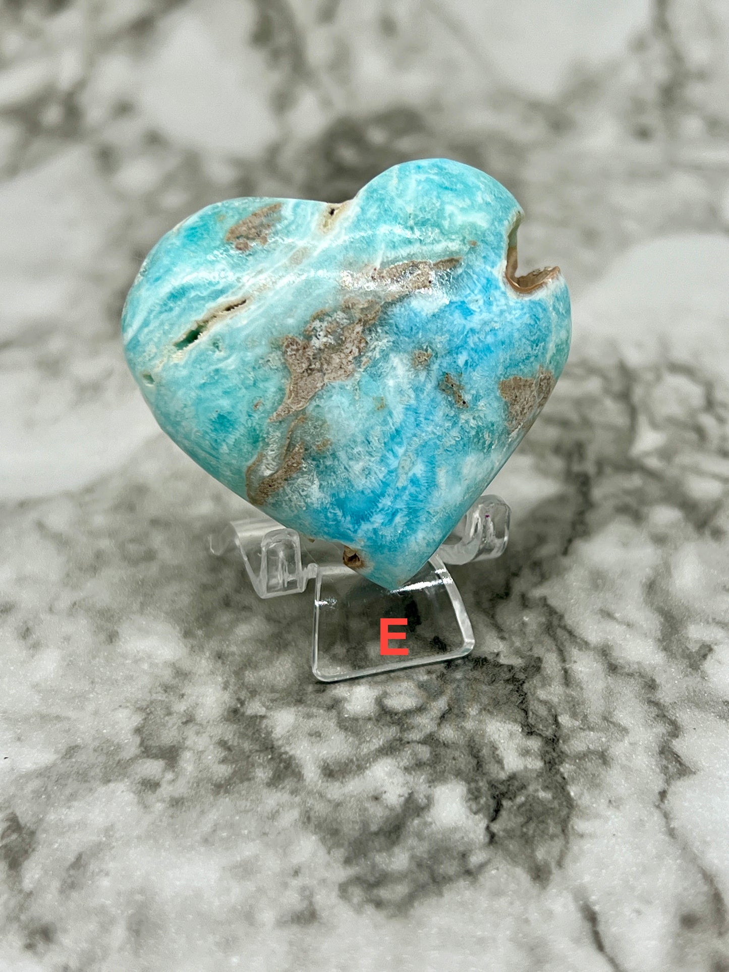 Blue Aragonite & Smithsonite Heart