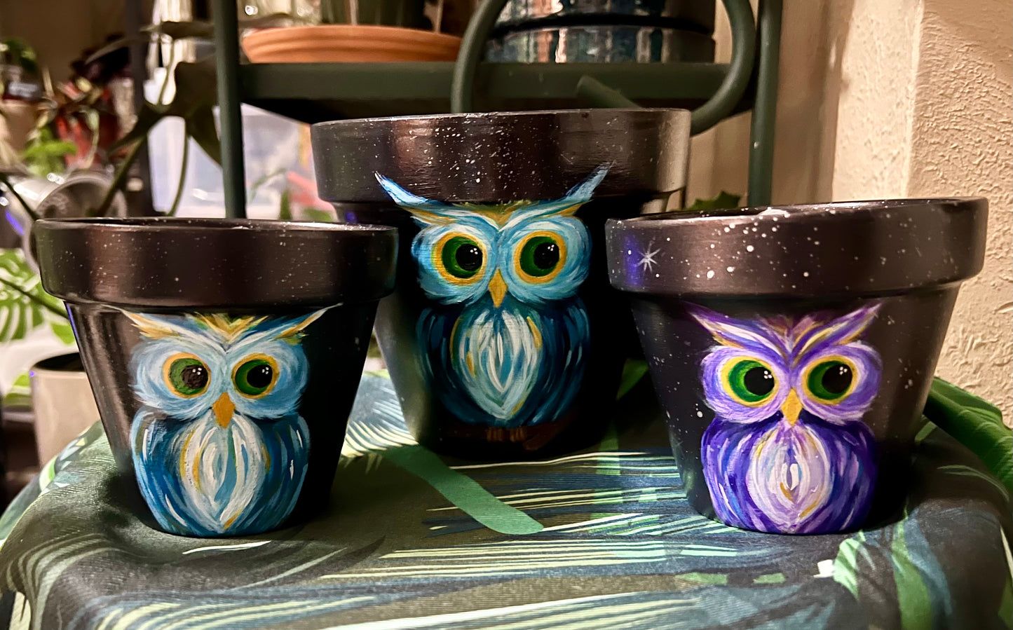 Owl Hand-painted Pot