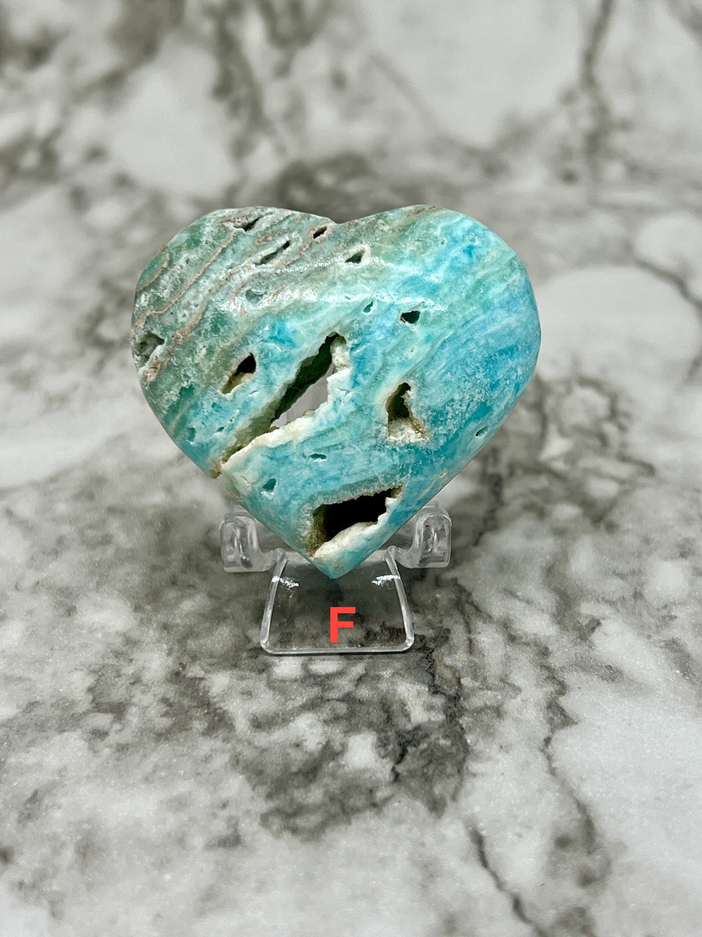 Blue Aragonite & Smithsonite Heart