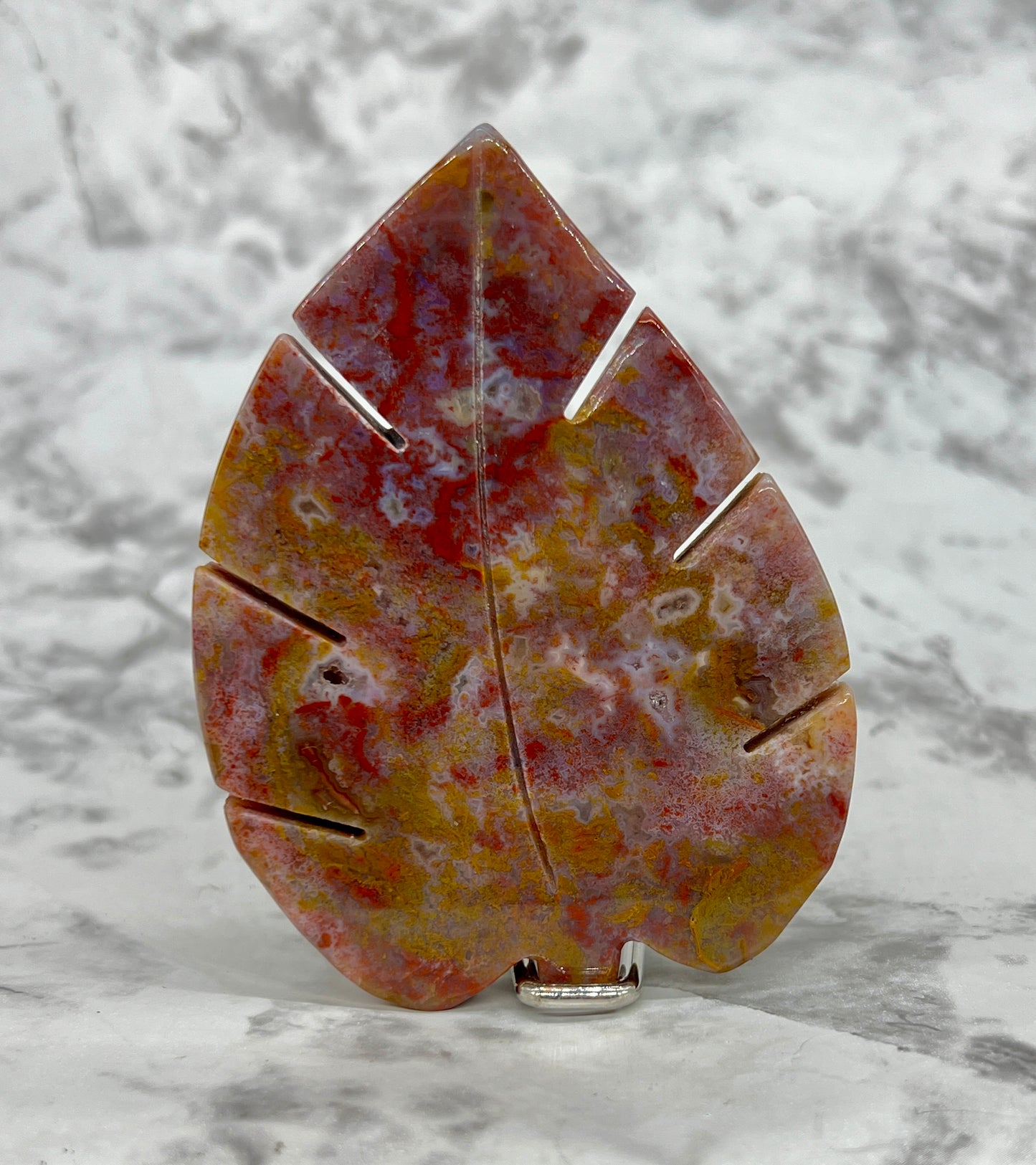 Ocean Jasper Leaf Carving