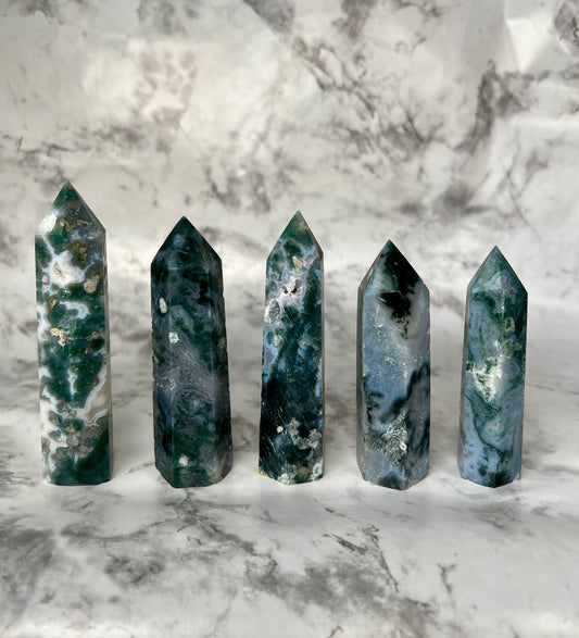 Blue & Green Moss Agate Point