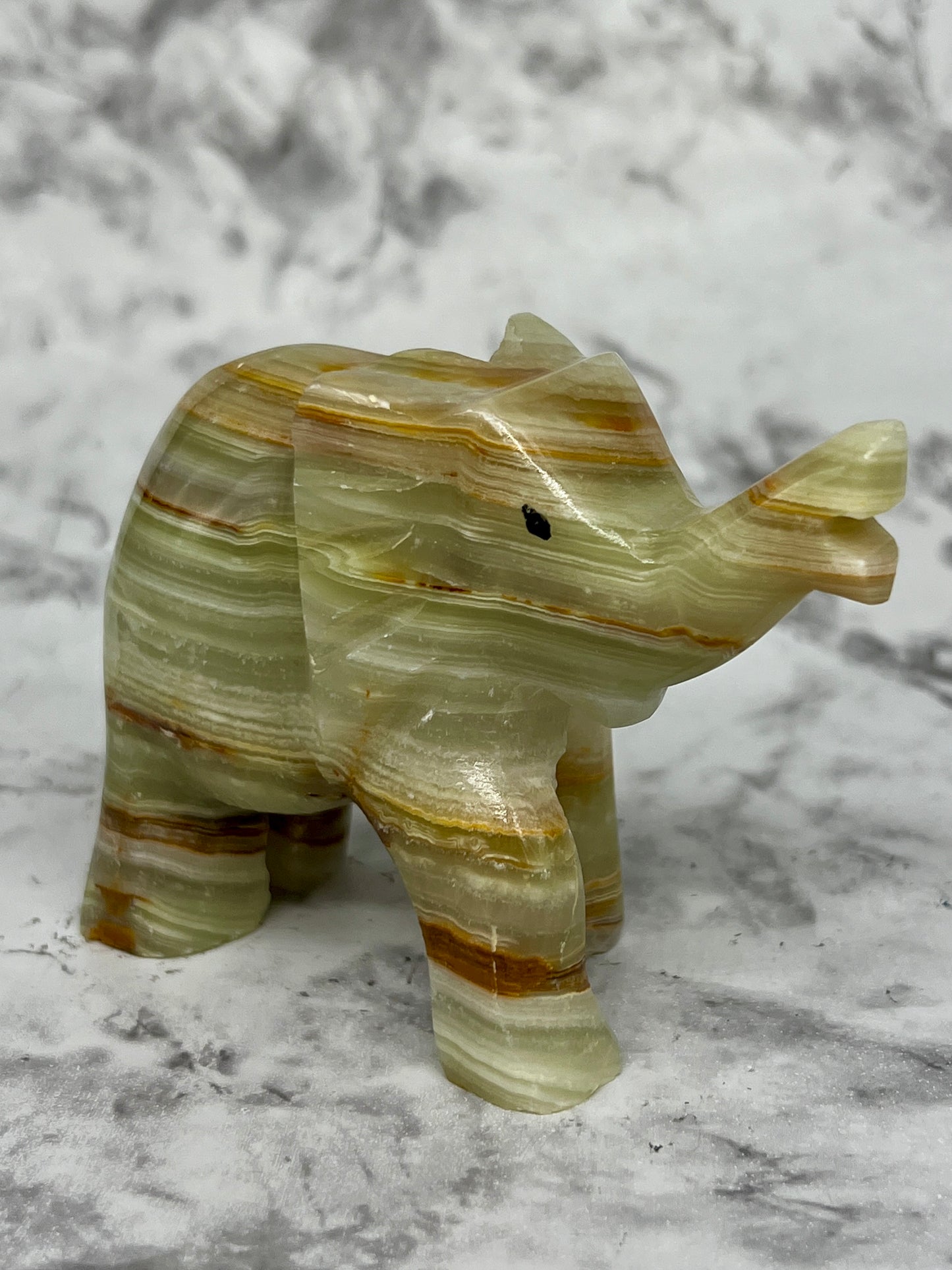 Green Onyx Elephant Carving