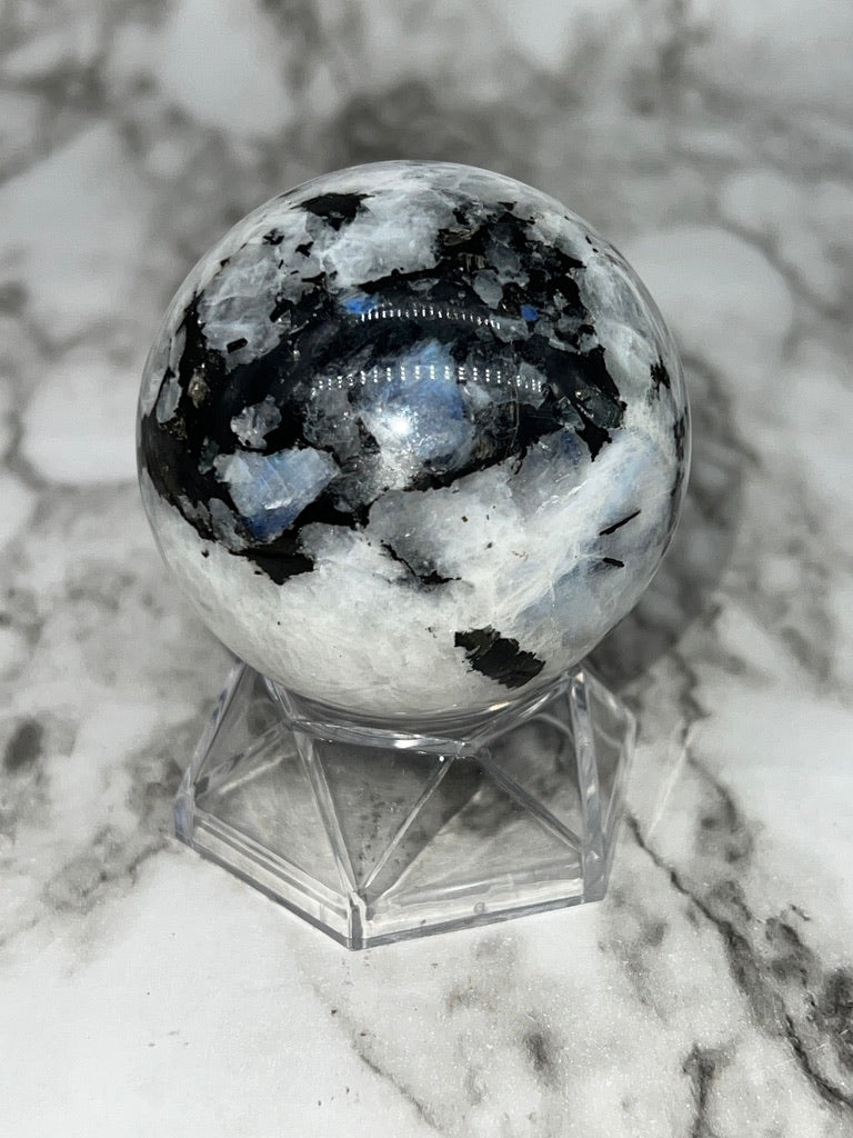 Rainbow / Blue Flash Moonstone Sphere