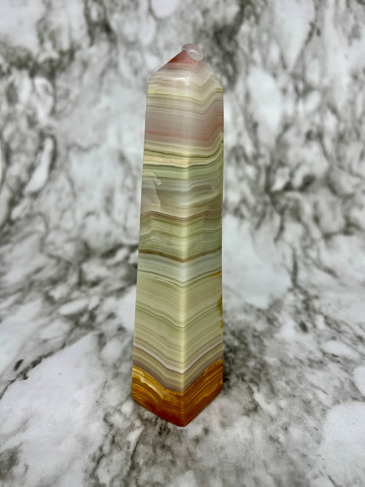 Pink Banded Onyx Tower