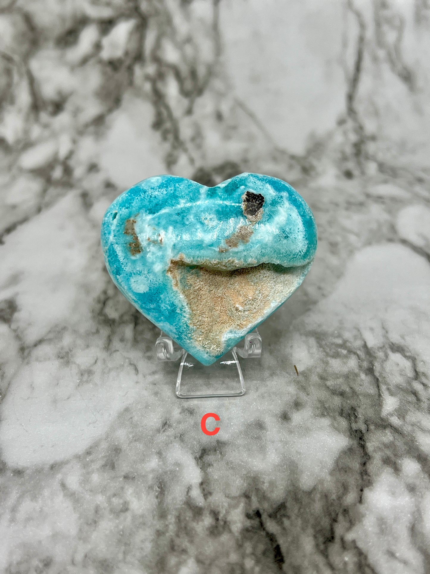 Blue Aragonite & Smithsonite Heart