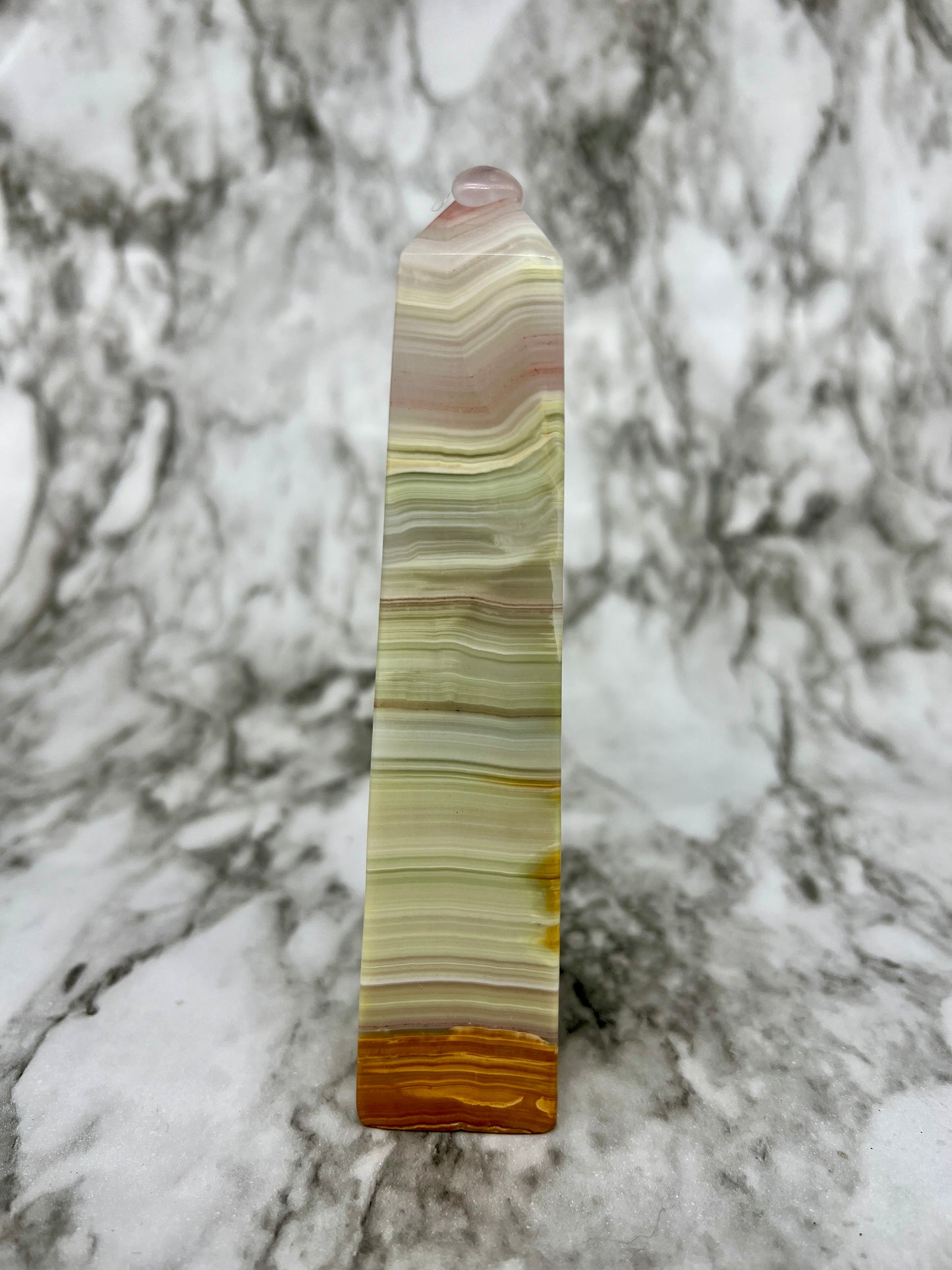 Pink Banded Onyx Tower