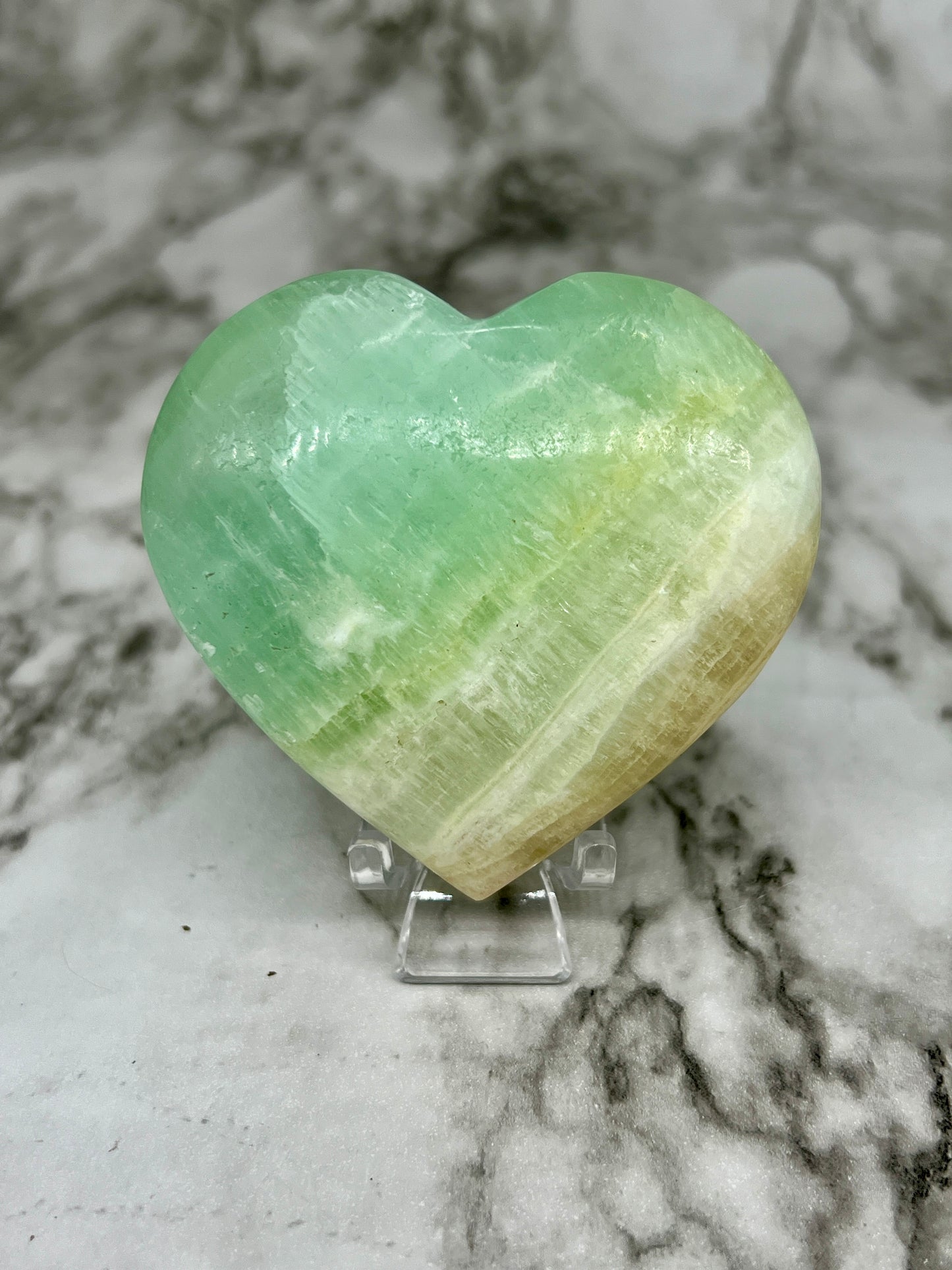 Pistachio Calcite Large Heart