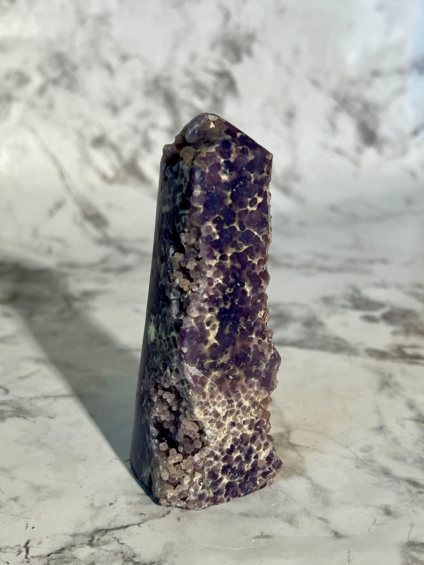 Grape Agate Specimen Tower