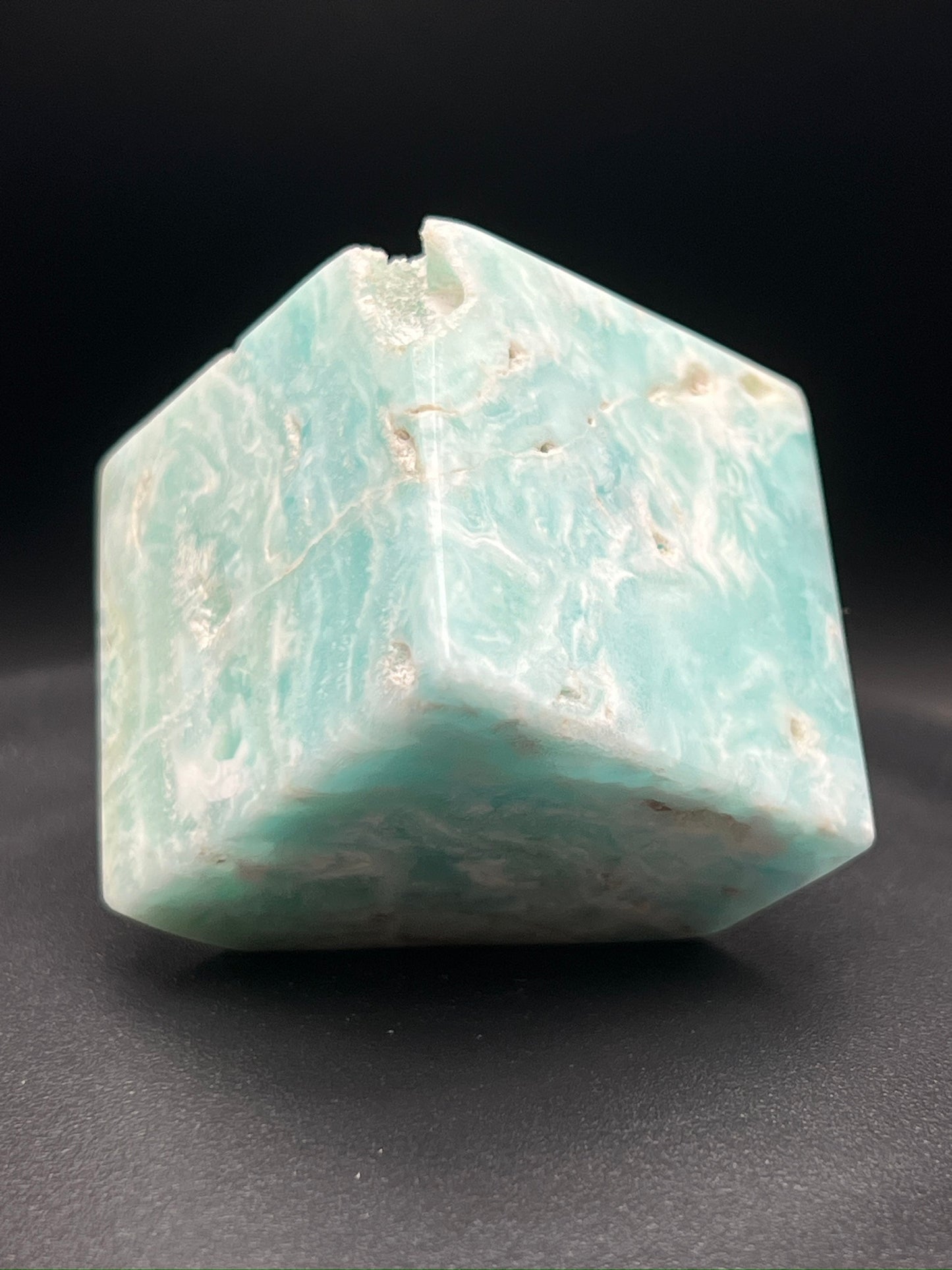 Blue Aragonite Cube Carving