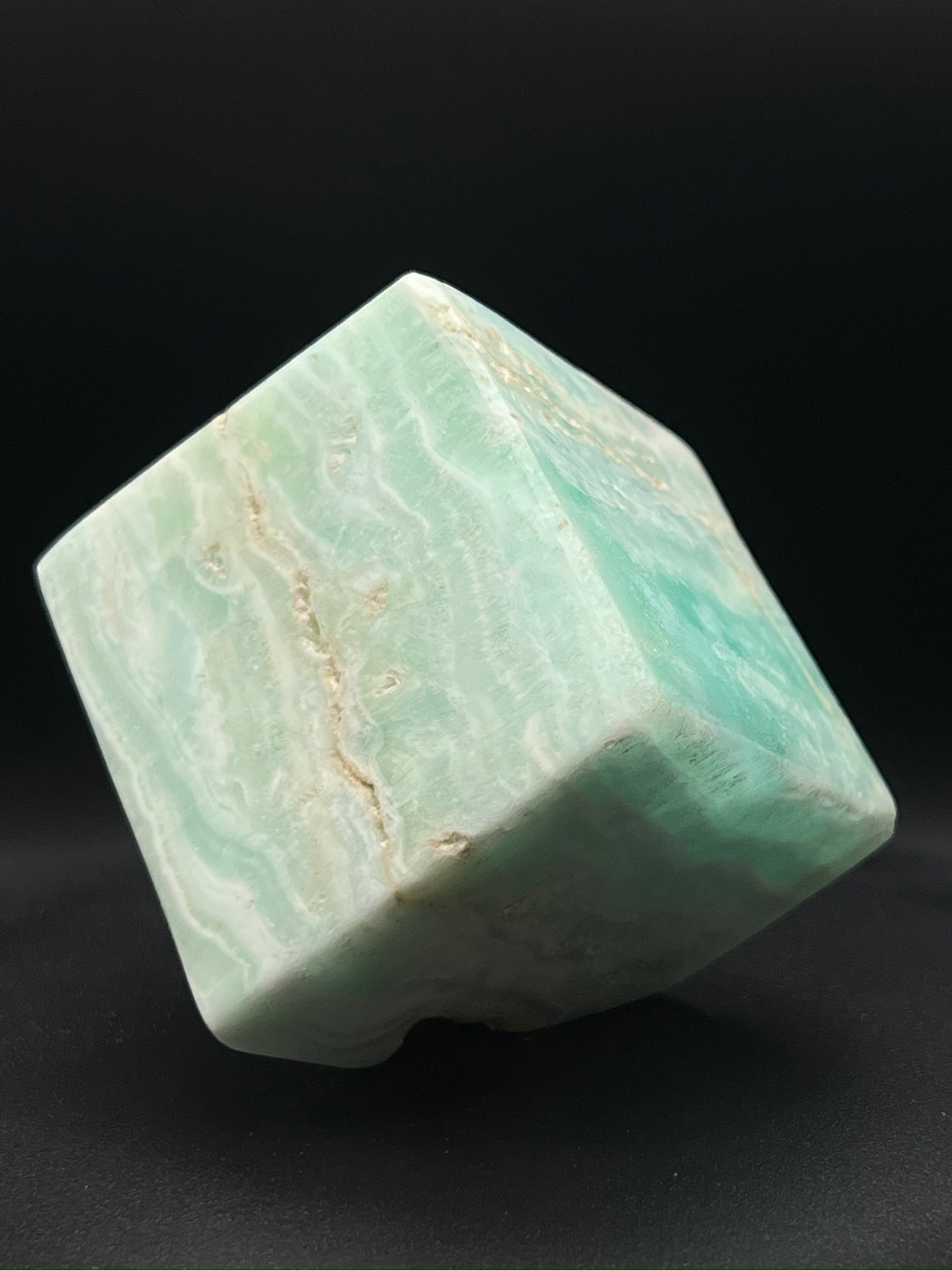 Blue Aragonite Cube Carving
