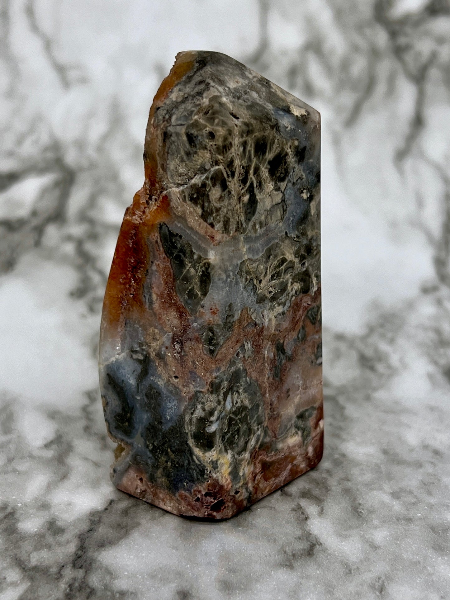 Red Druzy Sphalerite & Quartz Tower