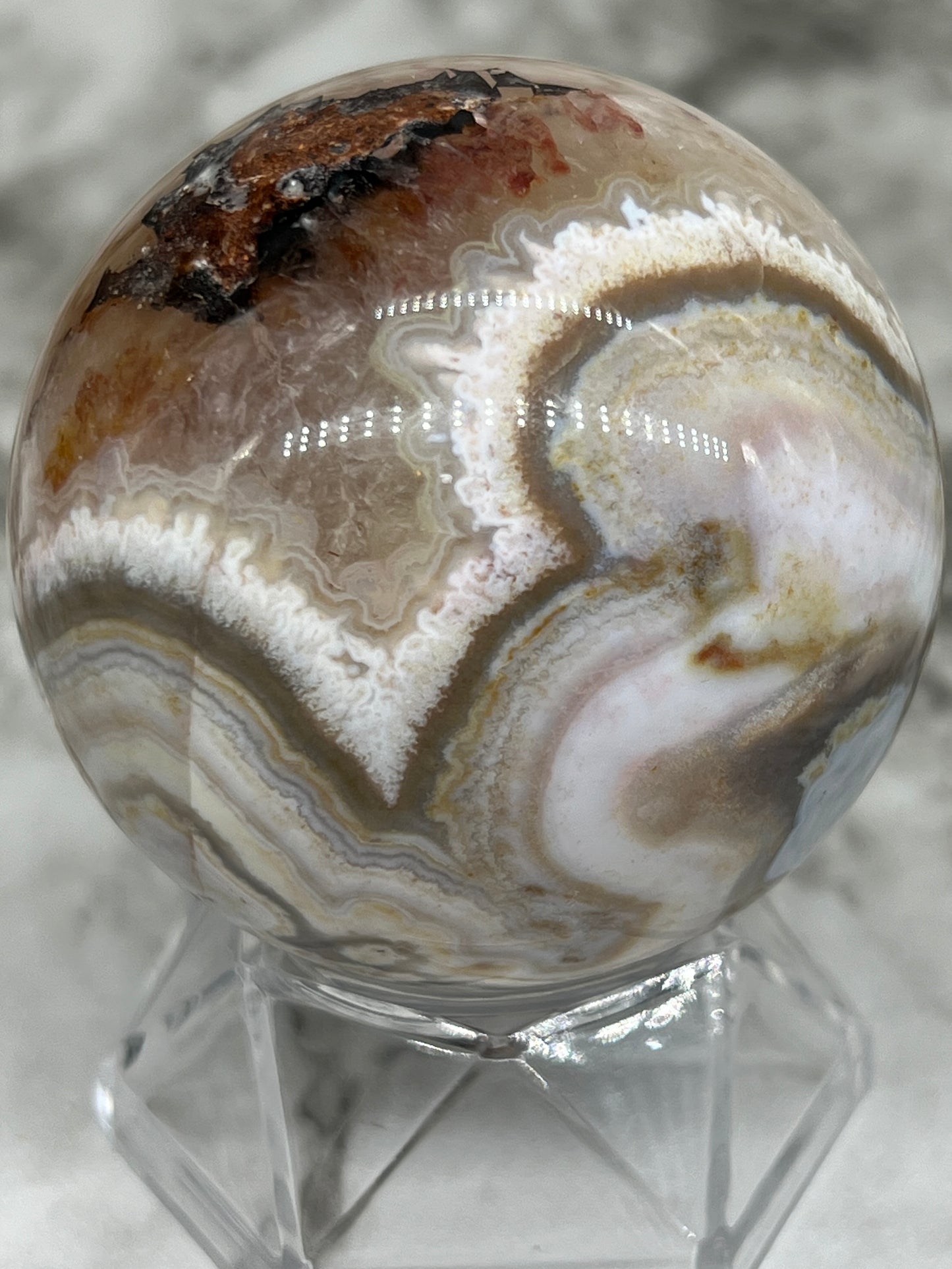 Mexico Crazy Lace Agate Sphere