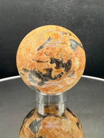 Orange Moonstone and Smokey Quartz Sphere