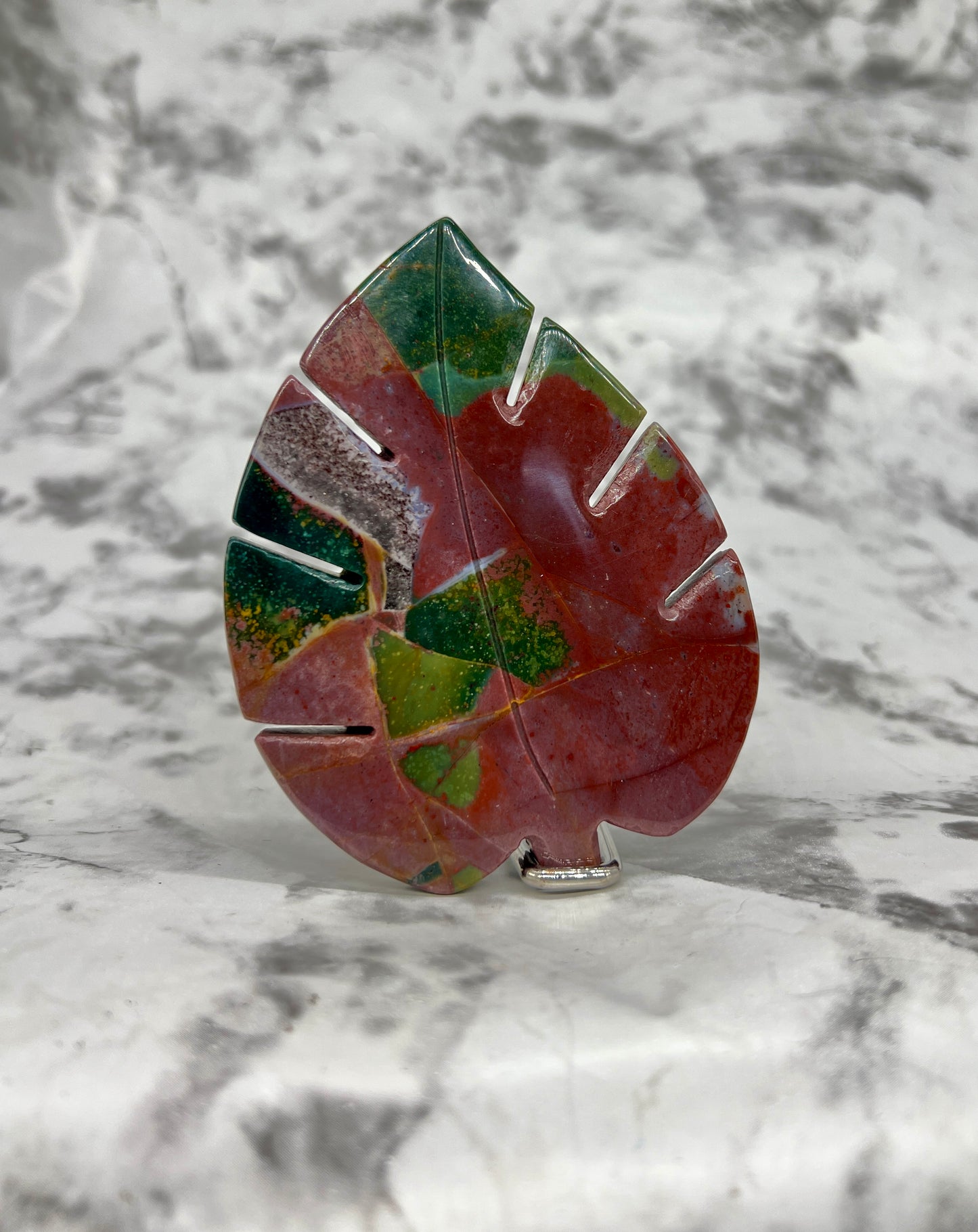 Ocean Jasper Leaf Carving