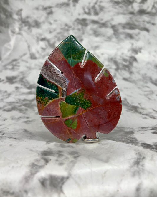 Ocean Jasper Leaf Carving