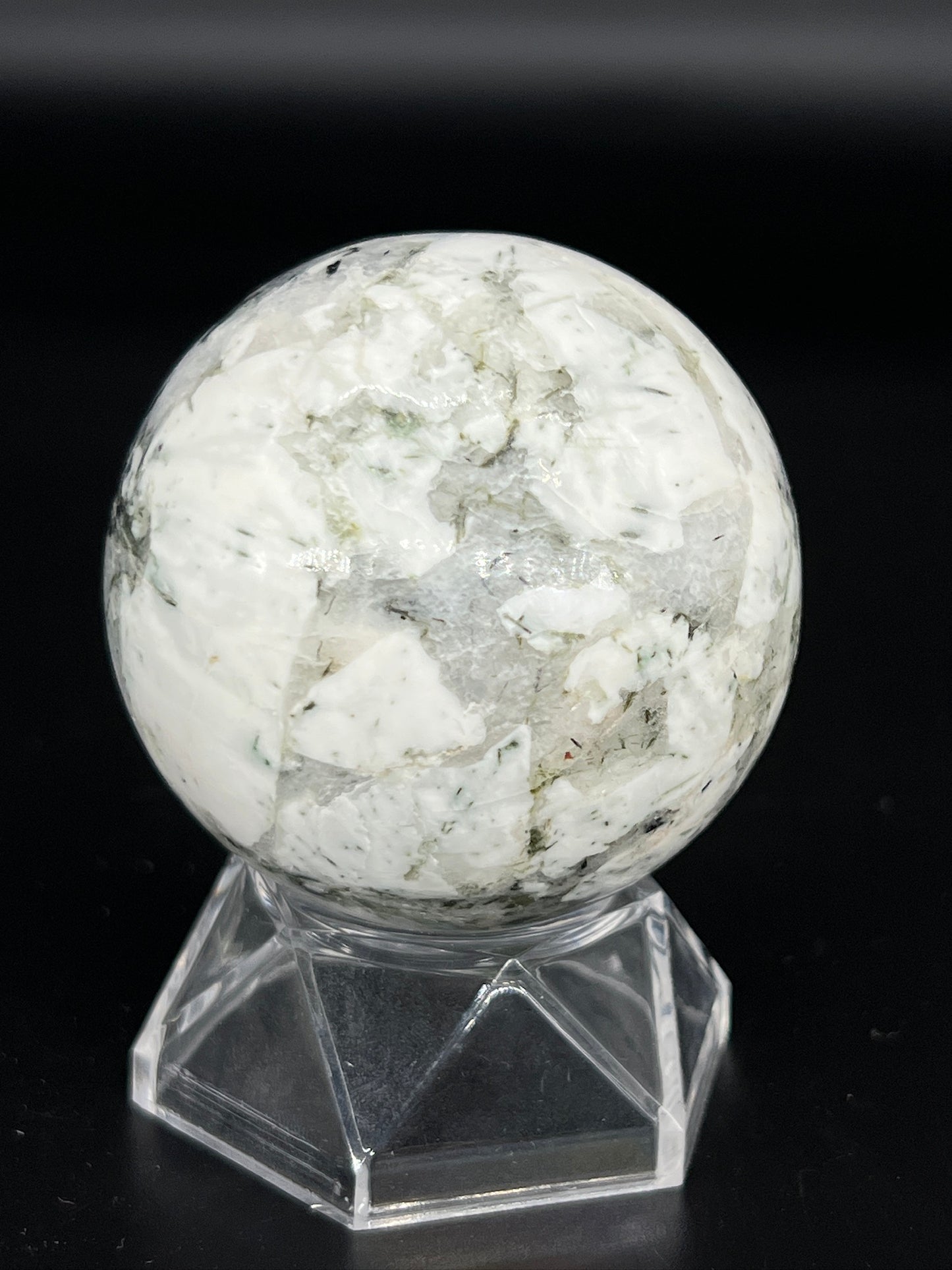 Black Tourmaline with Albite Sphere