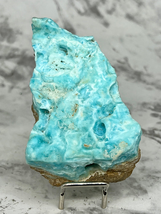 Blue Aragonite Specimen with a Druzy Cave