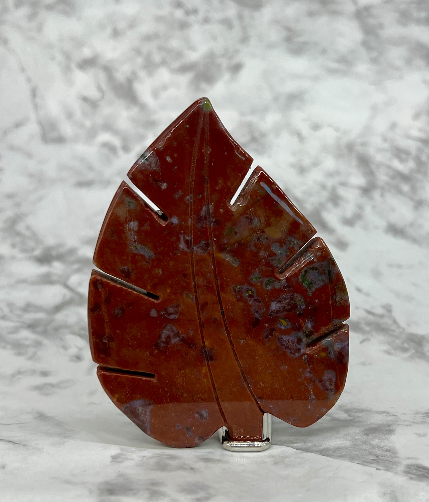 Ocean Jasper Leaf Carving