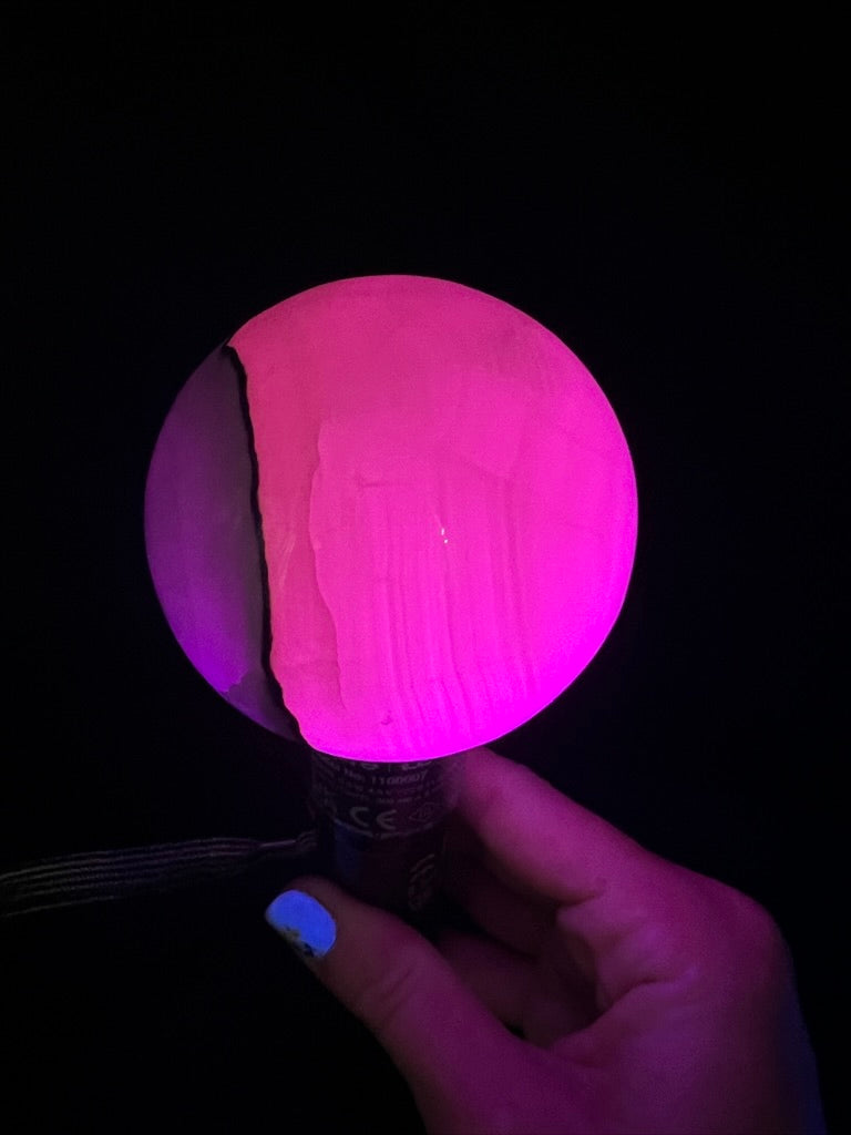 UV-Reactive Smokey-Pink Mangano Sphere
