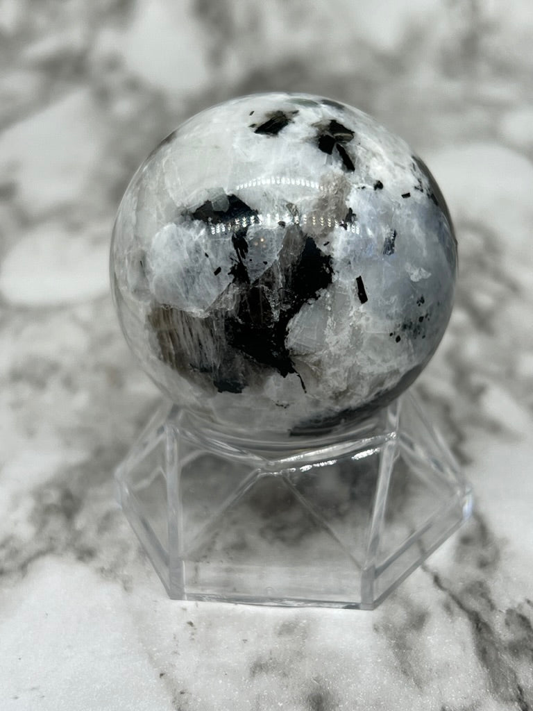 Rainbow / Blue Flash Moonstone Sphere