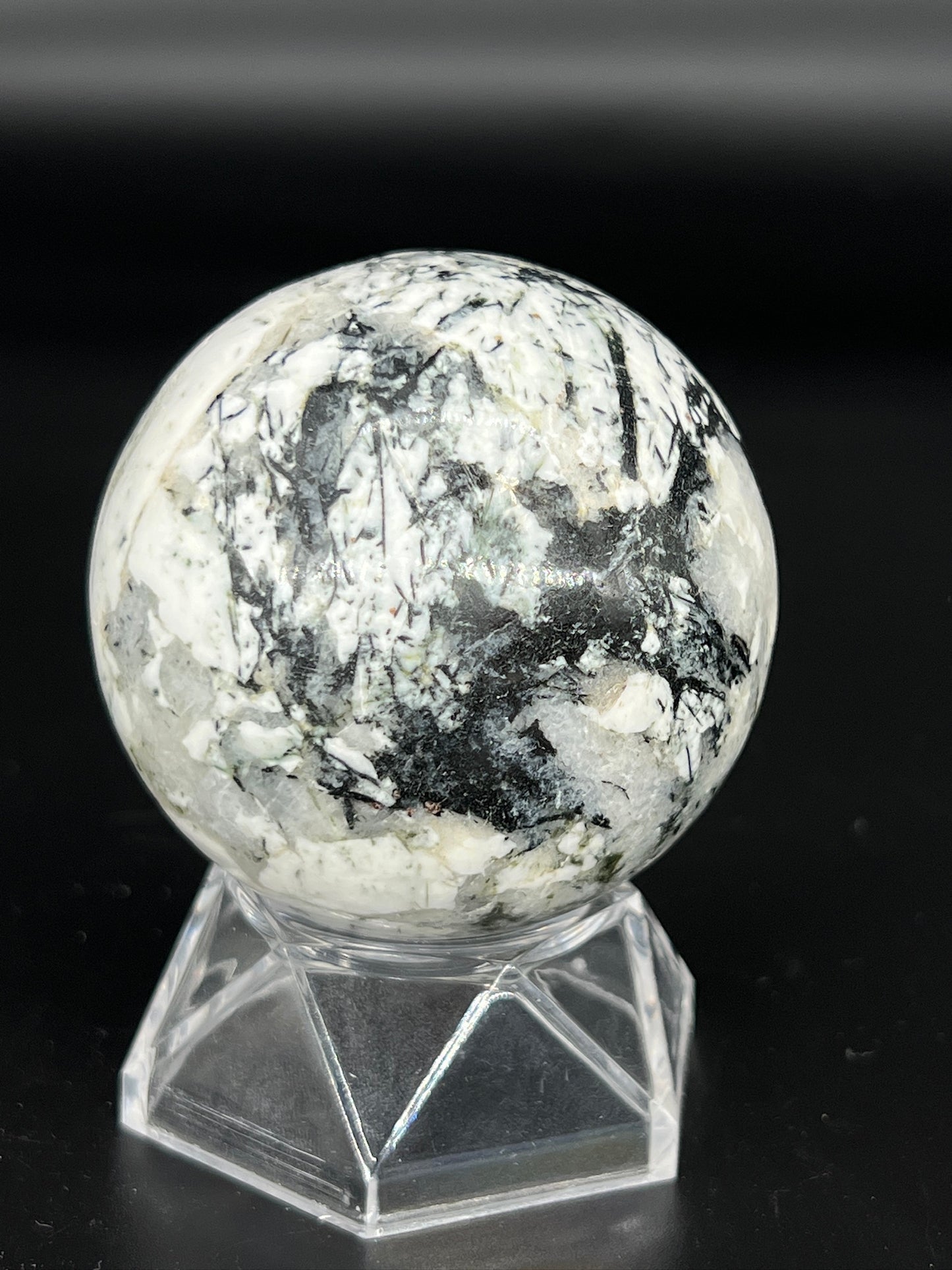 Black Tourmaline with Albite Sphere