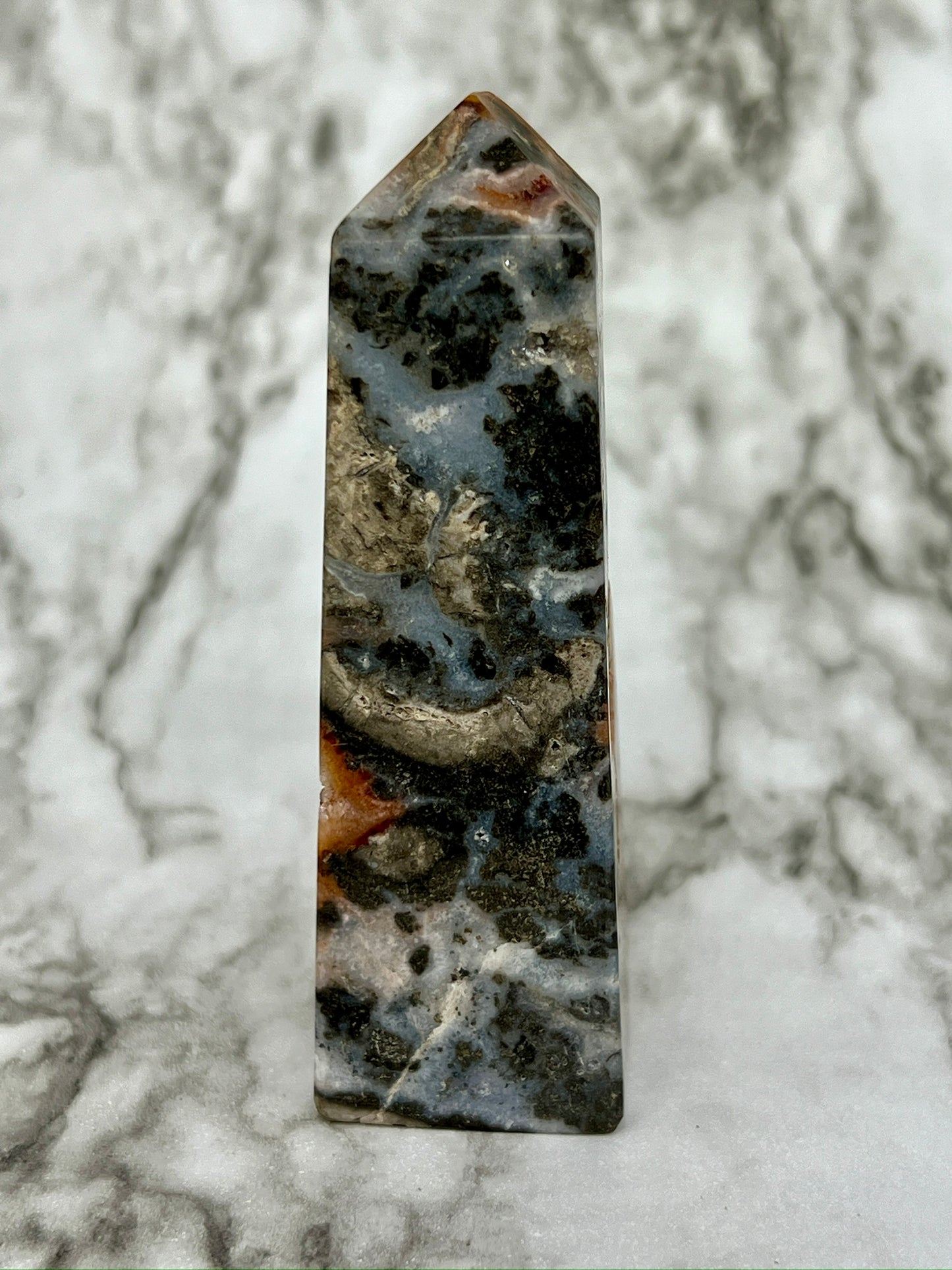 Red Druzy Sphalerite & Quartz Tower