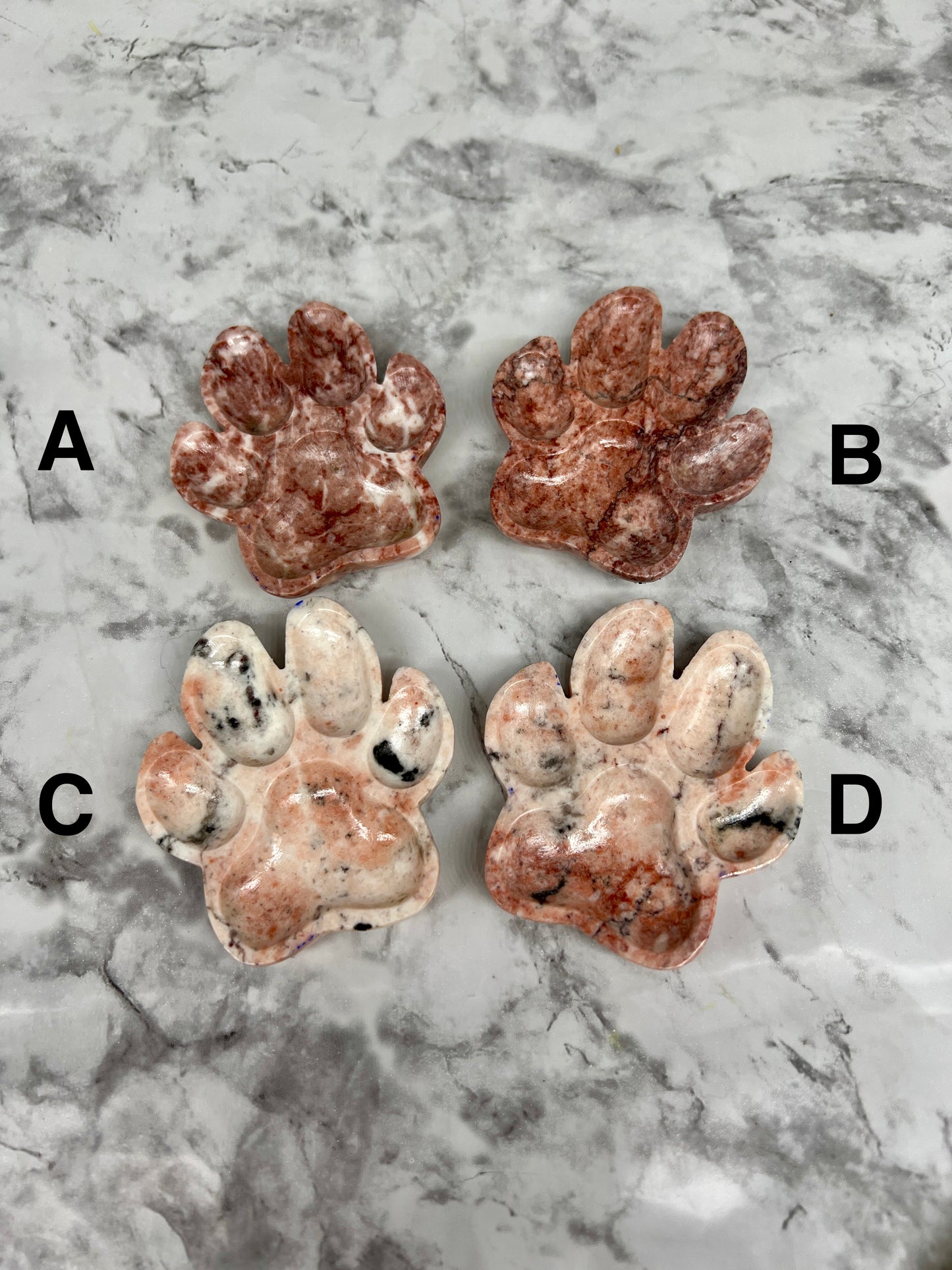 Strawberry Jasper Paw Carving
