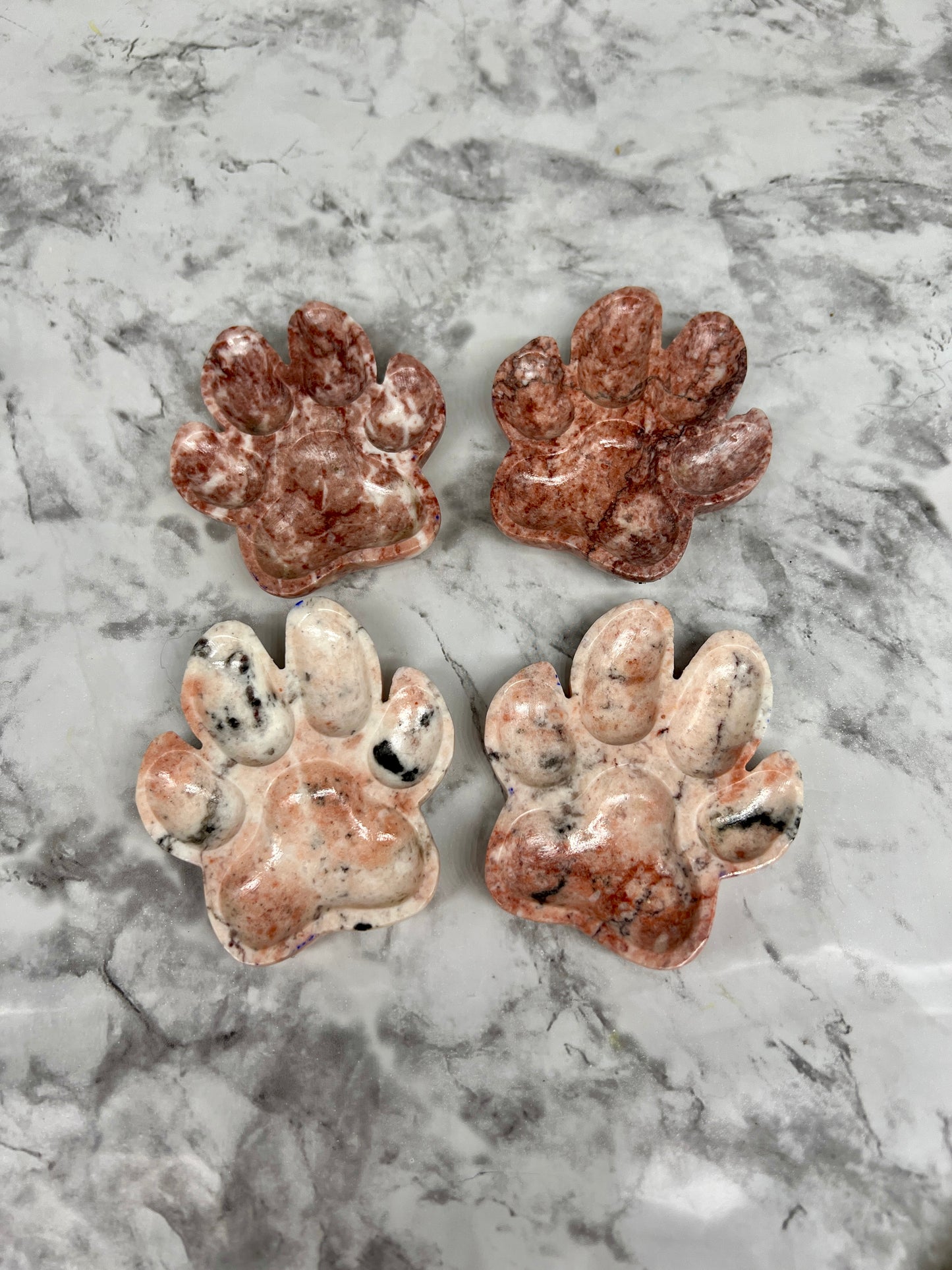Strawberry Jasper Paw Carving