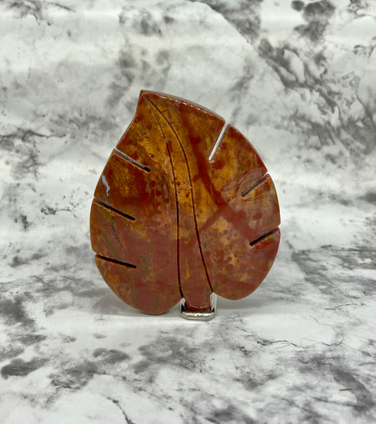 Ocean Jasper Leaf Carving